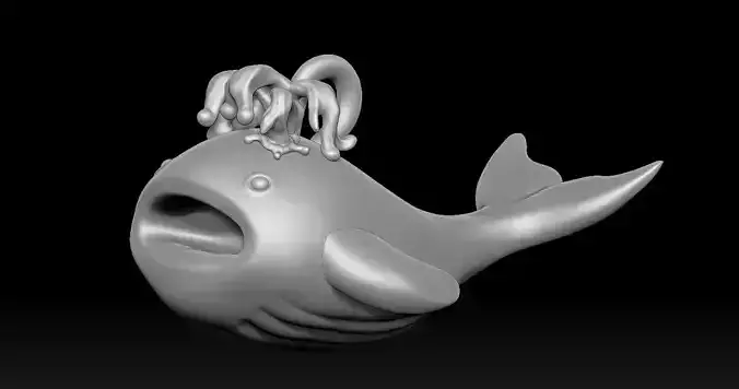 Whale Pendant 2 3D print model 3D print model