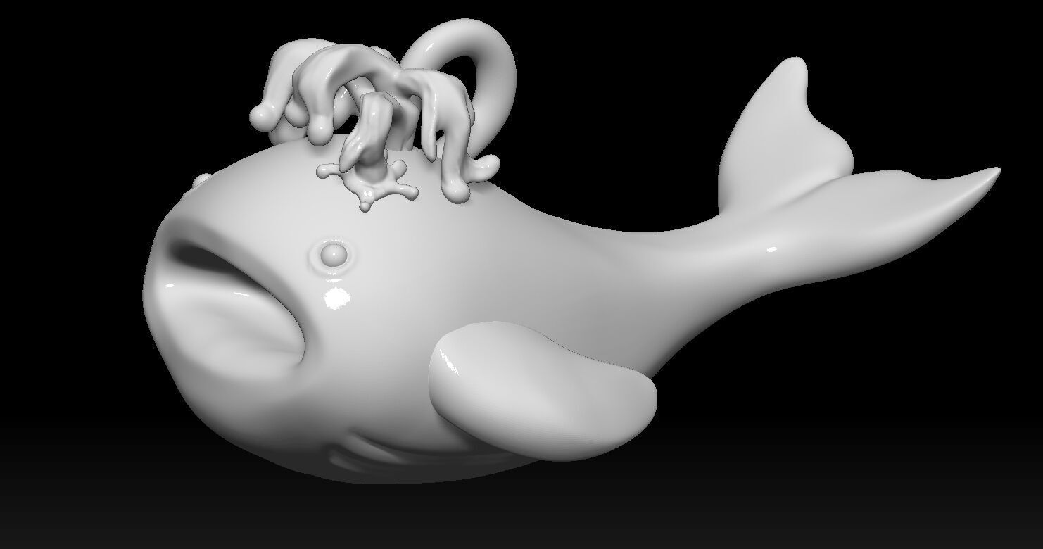 Whale Pendant 2 3D print model 3D print model_9