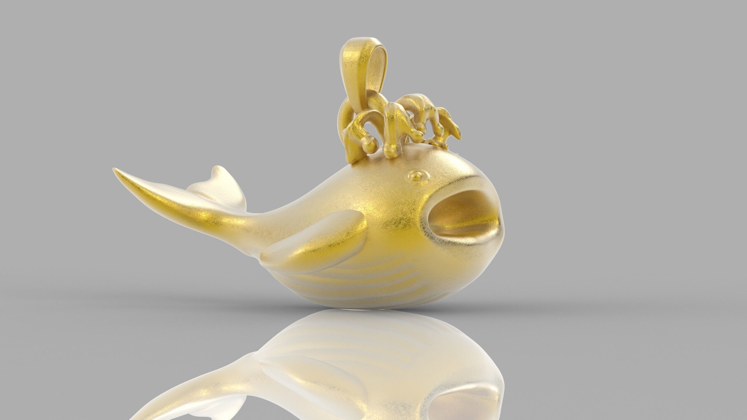 Whale Pendant 2 3D print model 3D print model_1