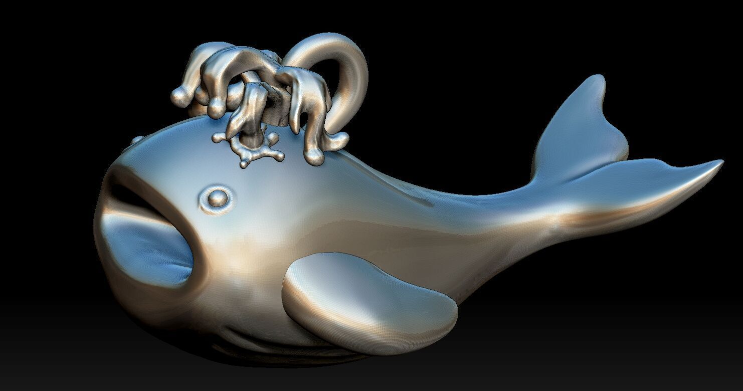 Whale Pendant 2 3D print model 3D print model_14