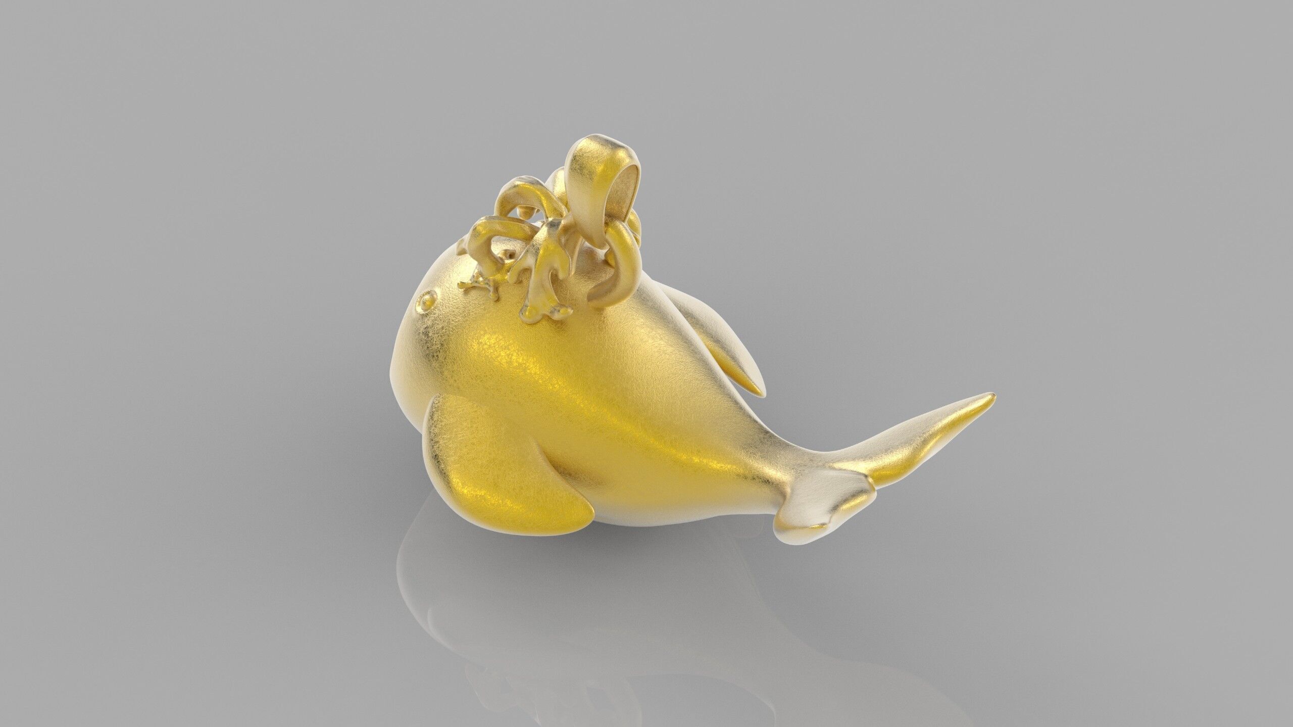 Whale Pendant 2 3D print model 3D print model_7