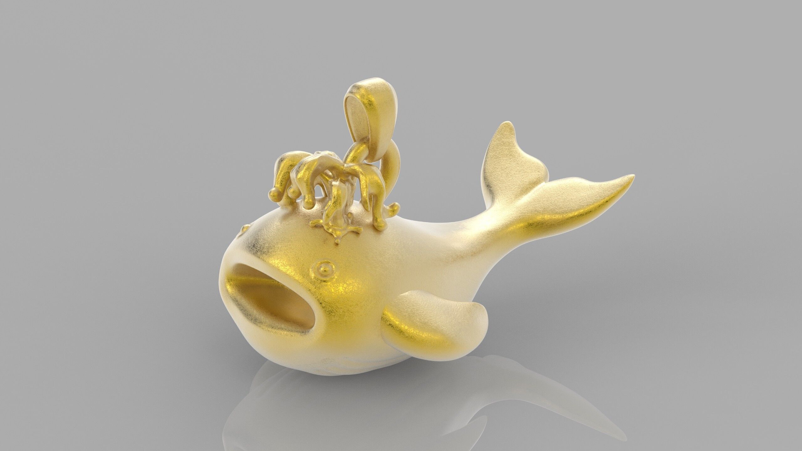 Whale Pendant 2 3D print model 3D print model_3