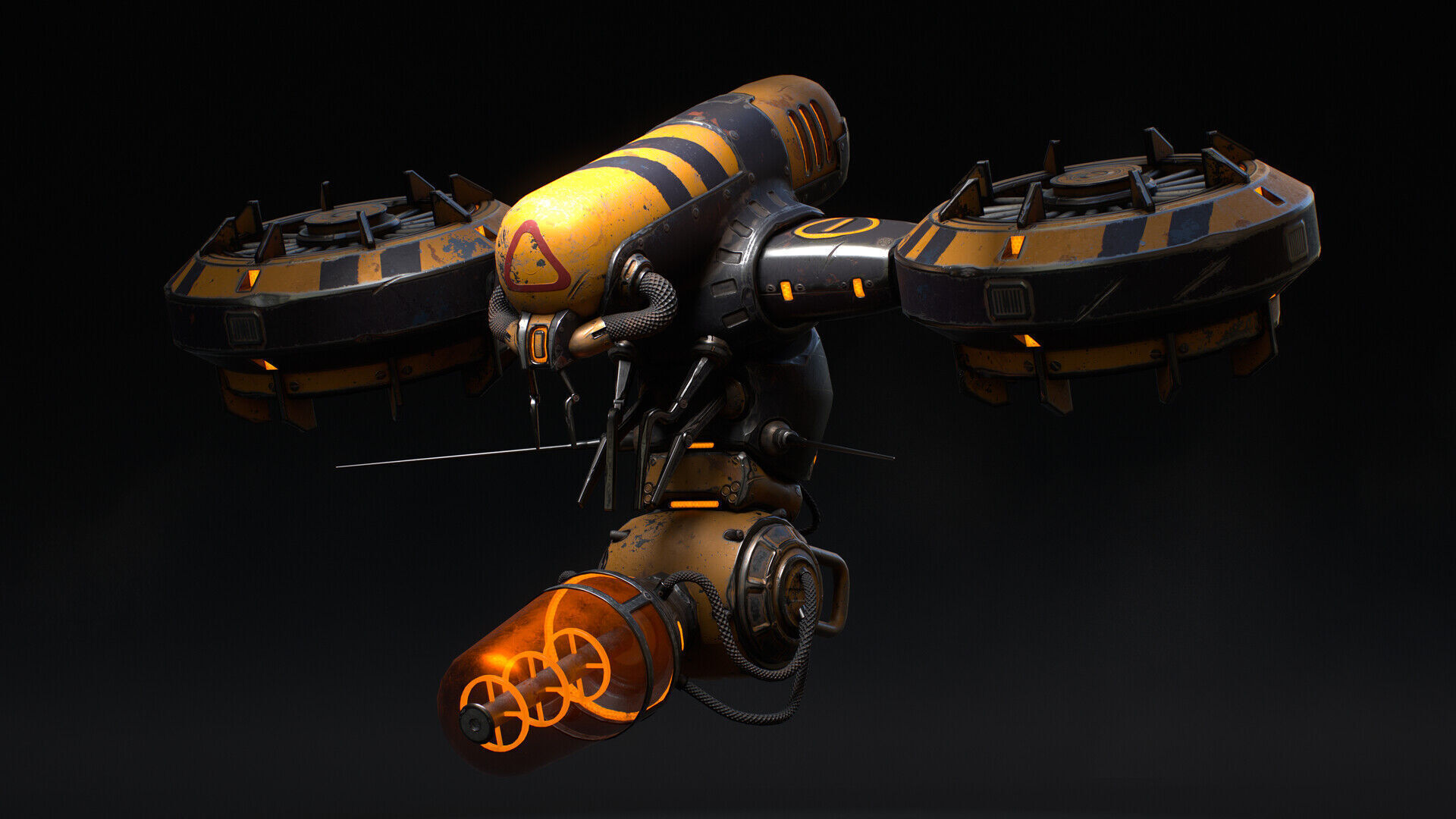 Next Generation Flash Bomb Drone Low-poly 3D model_1