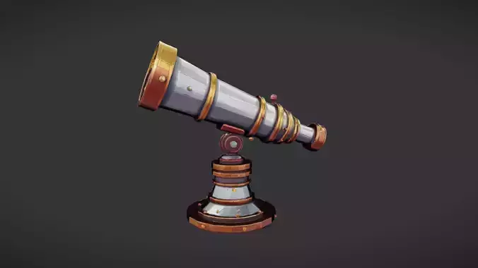 vintage telescope on stand