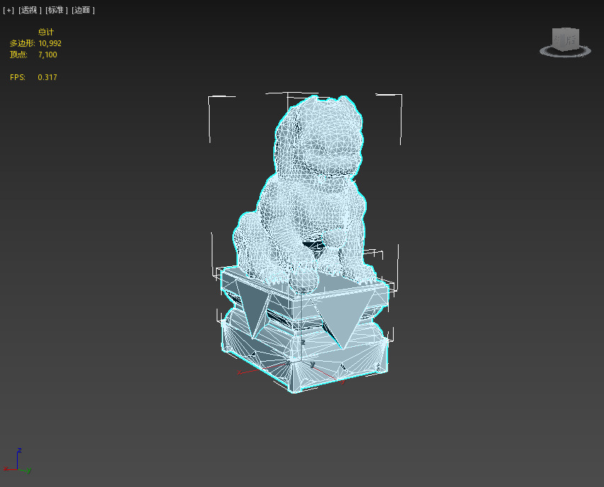 Next Generation Stone Lion Low-poly 3D model_4