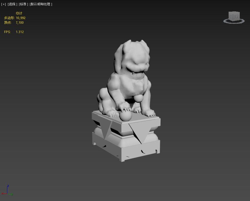 Next Generation Stone Lion Low-poly 3D model_3