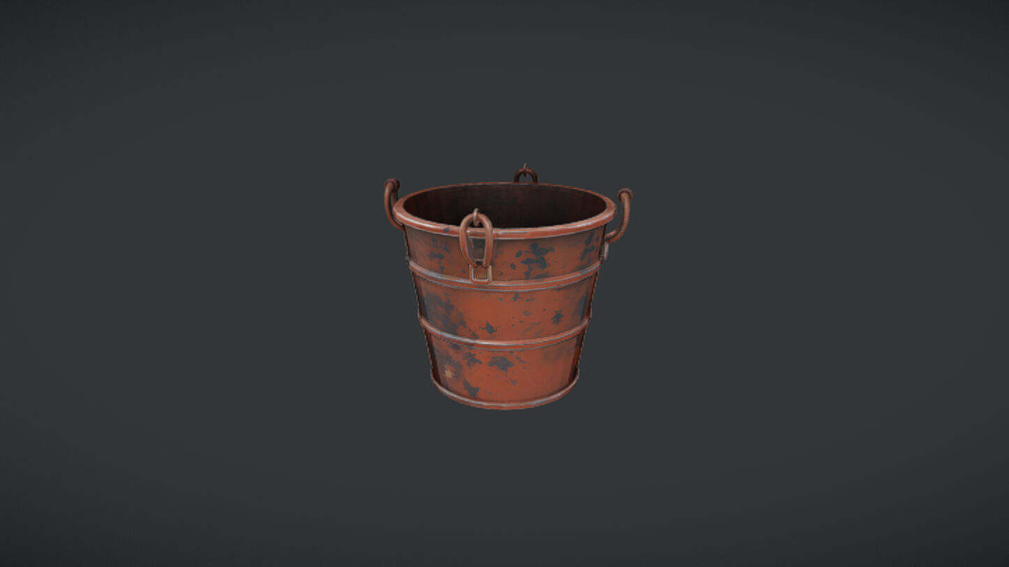 rusty metal bucket 3D model_8