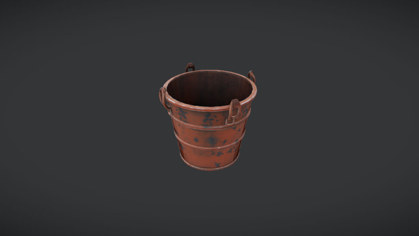 rusty metal bucket 3D model_9