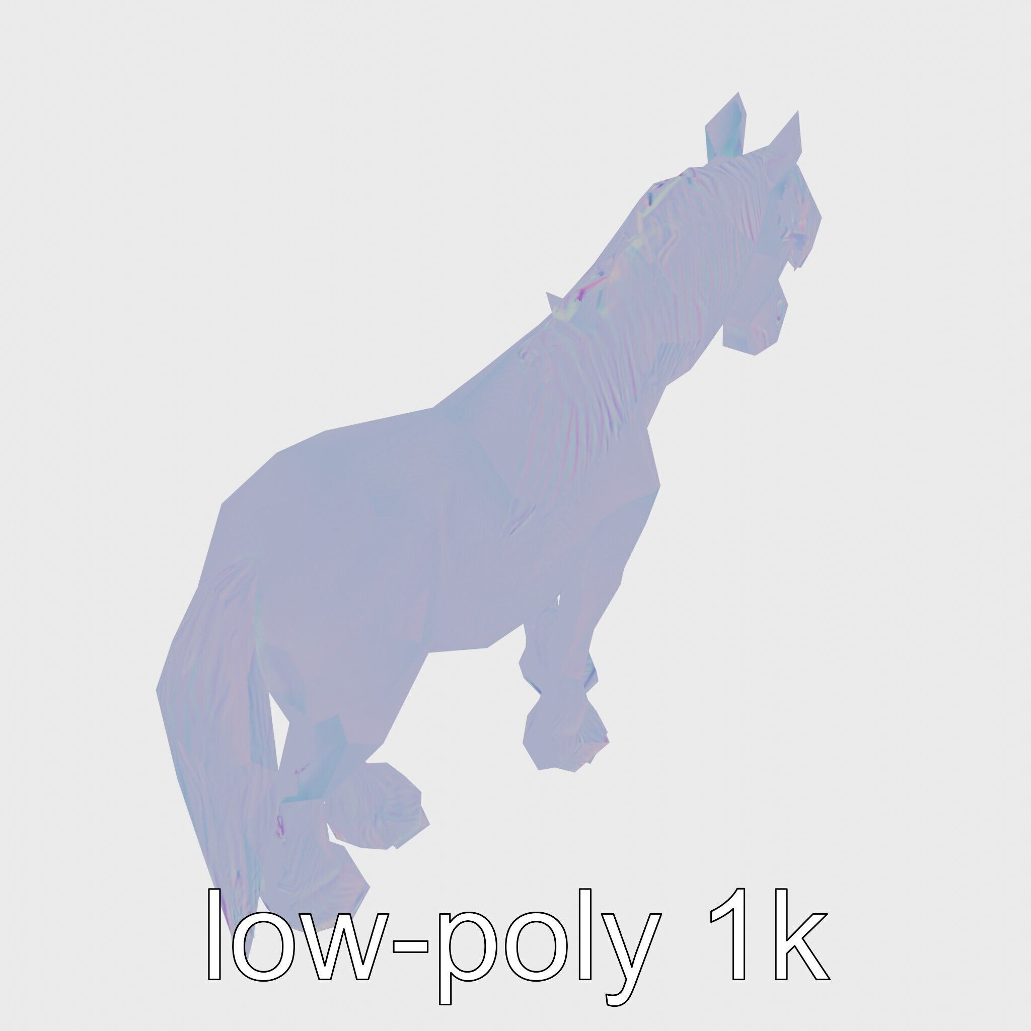 Black Clydesdale Horse 3D Model with Dark Coat Low-poly 3D model_20