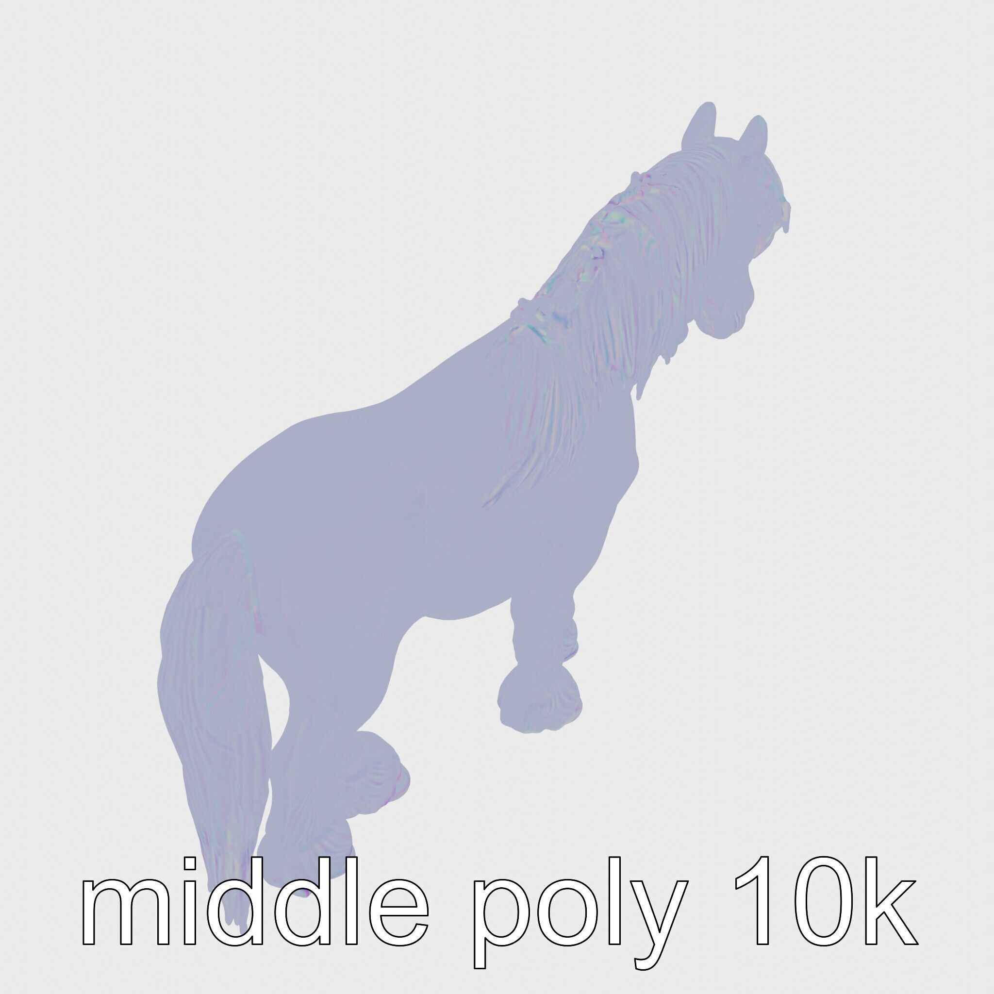 Black Clydesdale Horse 3D Model with Dark Coat Low-poly 3D model_11