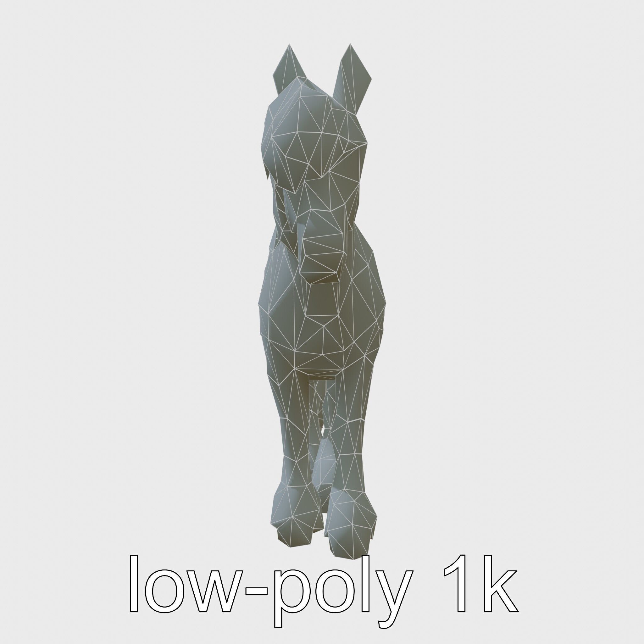 Black Clydesdale Horse 3D Model with Dark Coat Low-poly 3D model_7