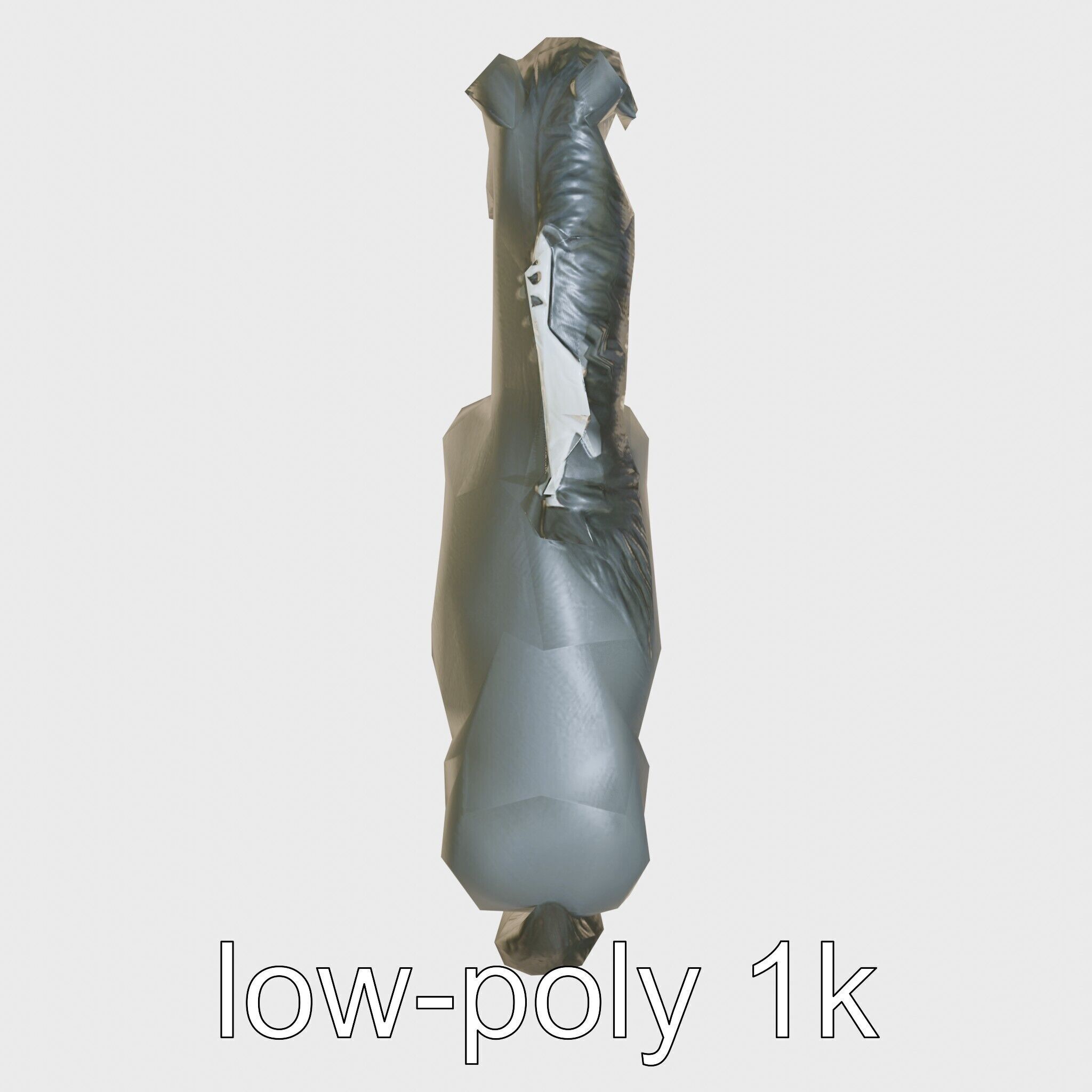 Black Clydesdale Horse 3D Model with Dark Coat Low-poly 3D model_15