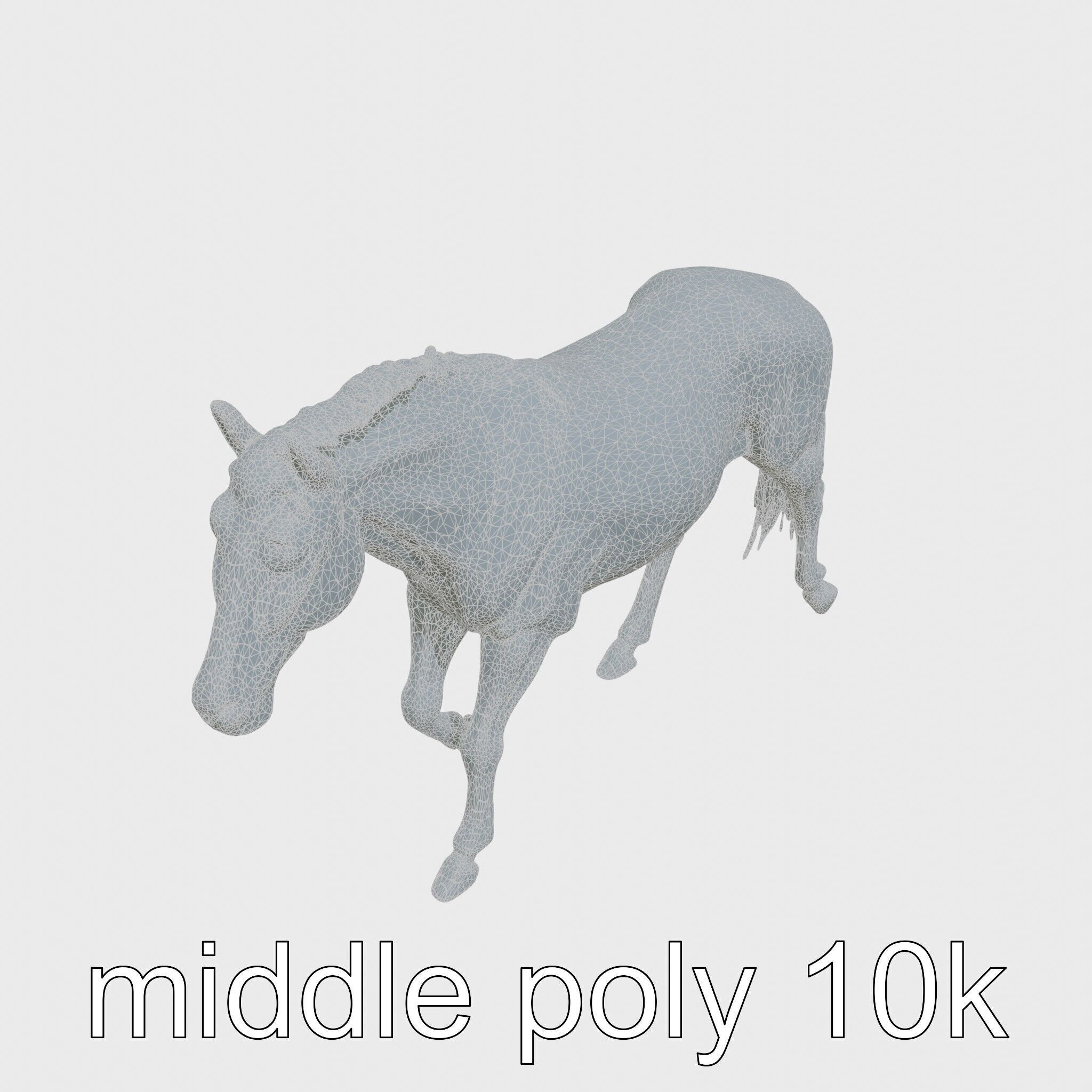 Chestnut Warmblood Horse with Energetic Performance Low-poly 3D model_23