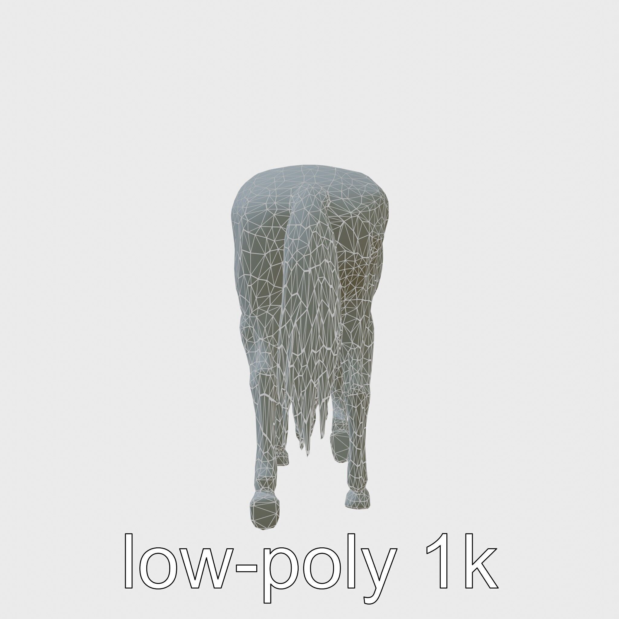 Chestnut Warmblood Horse with Energetic Performance Low-poly 3D model_6