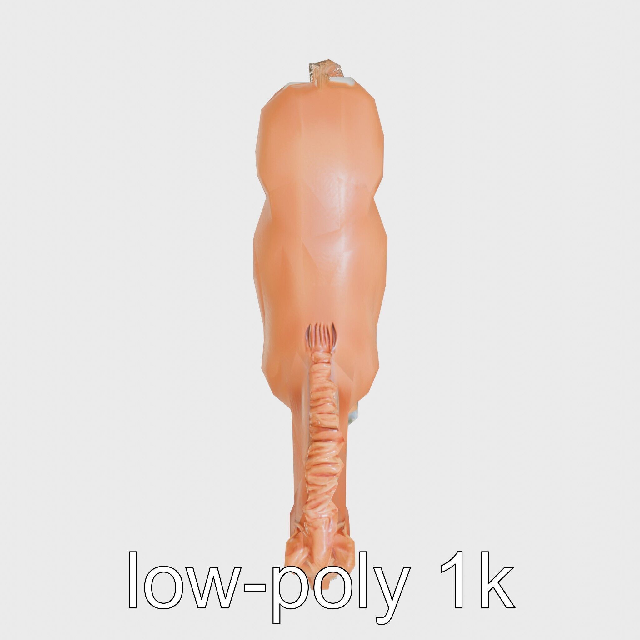 Chestnut Warmblood Horse with Energetic Performance Low-poly 3D model_12