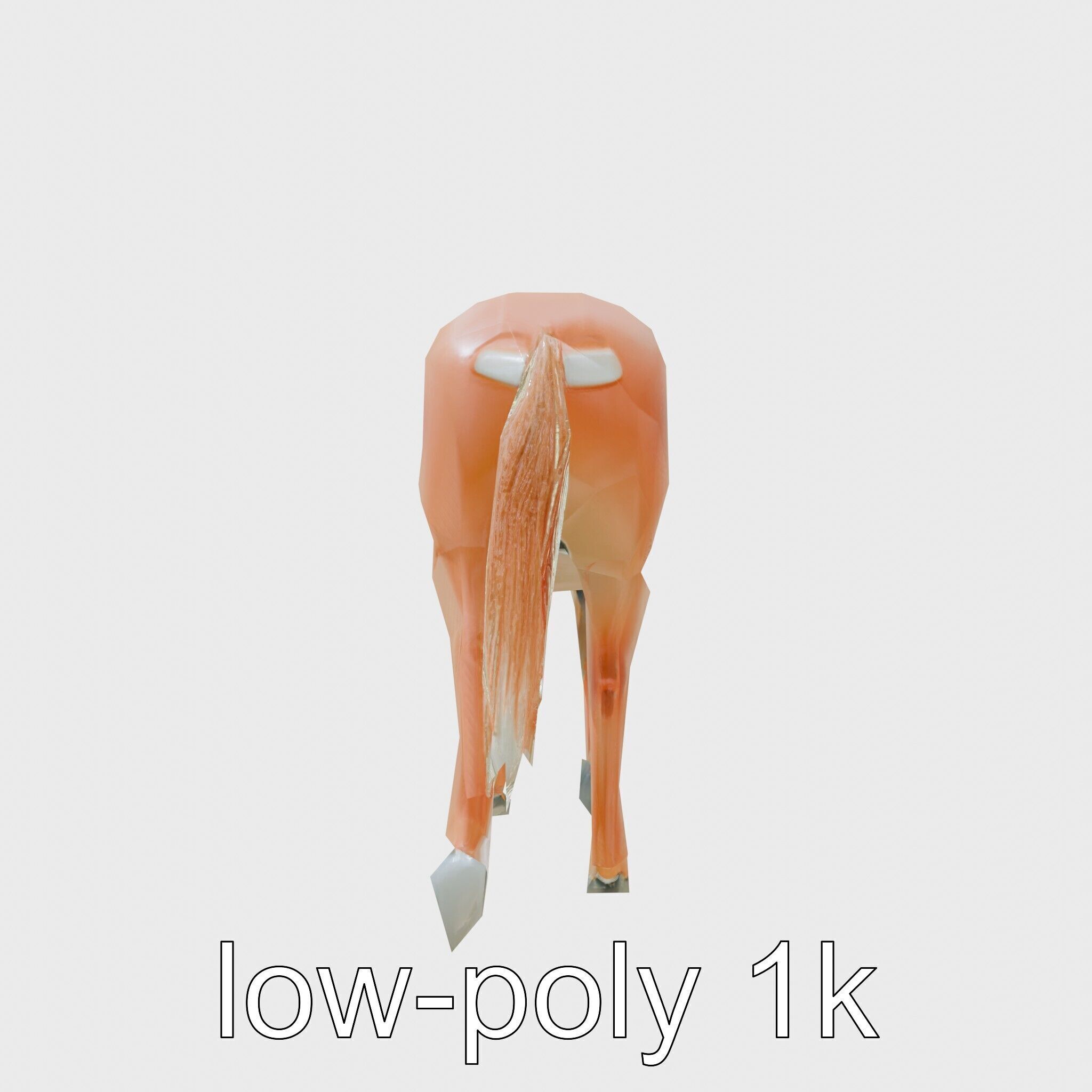 Chestnut Warmblood Horse with Energetic Performance Low-poly 3D model_4