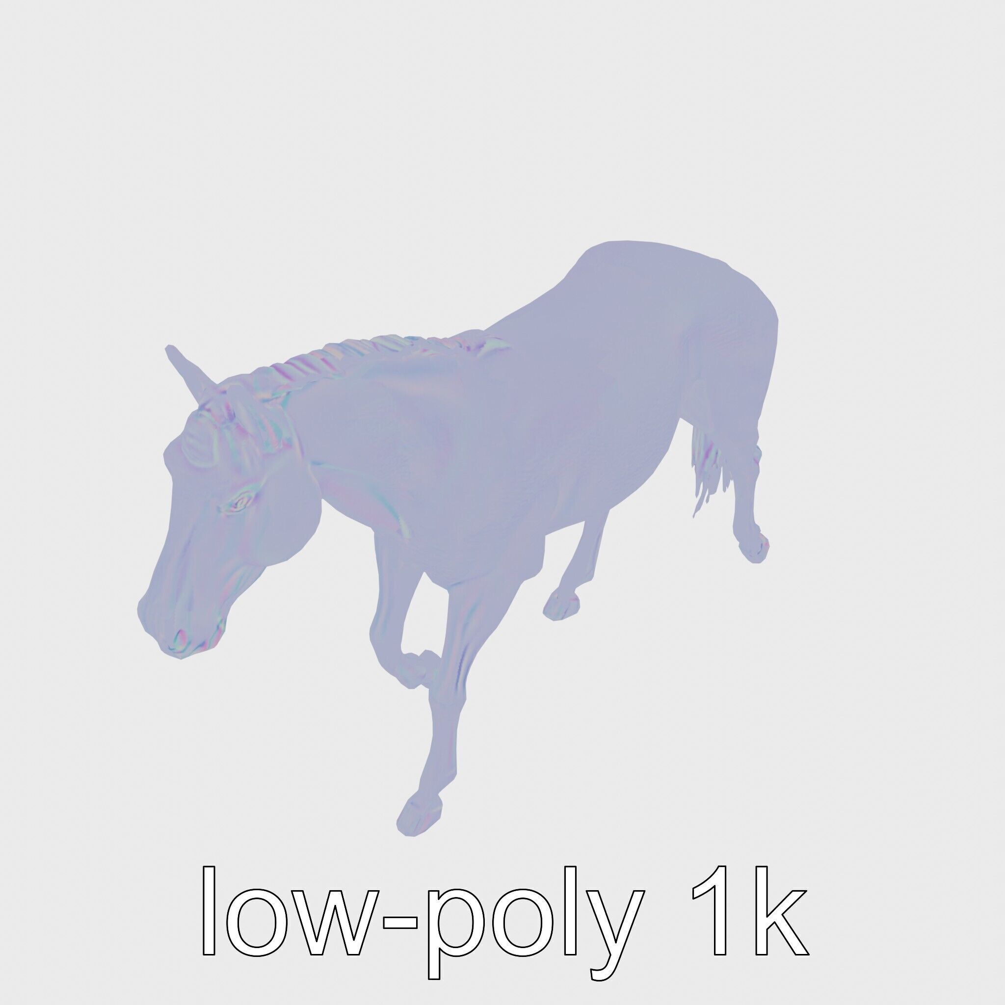 Chestnut Warmblood Horse with Energetic Performance Low-poly 3D model_18