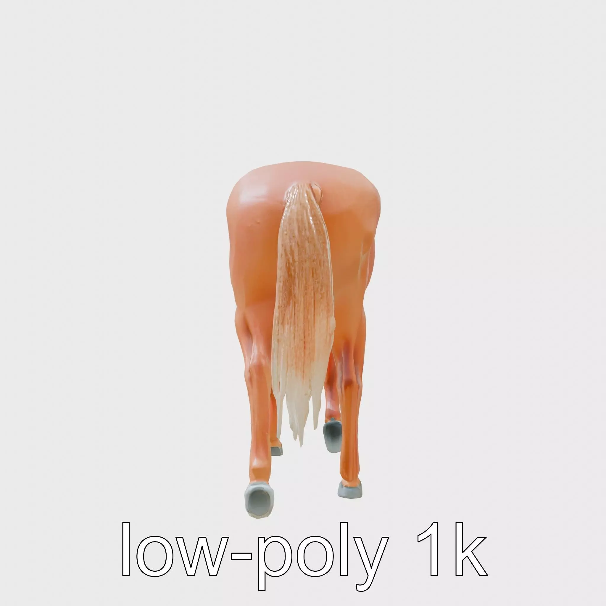 Chestnut Warmblood Horse with Energetic Performance Low-poly 3D model_0