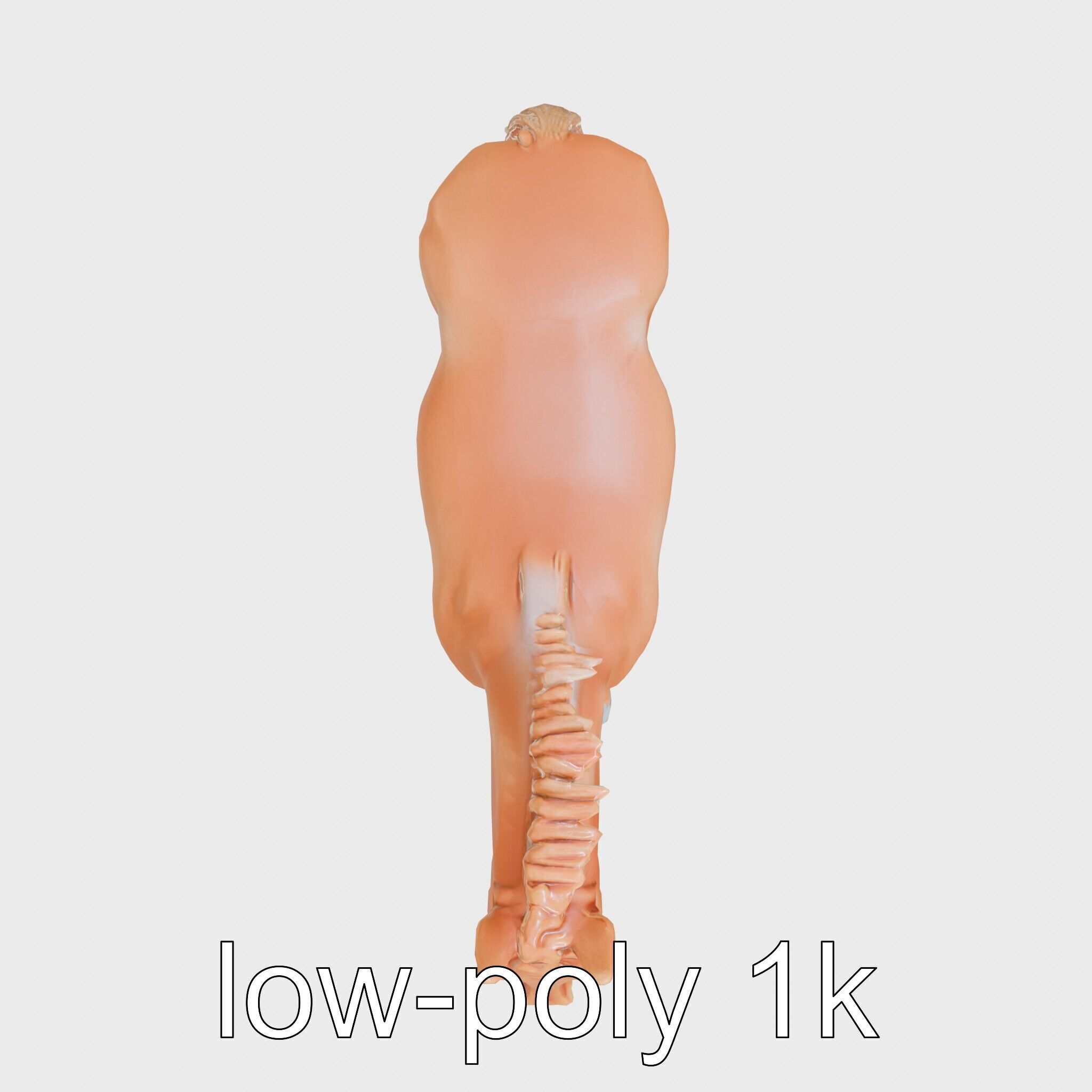 Chestnut Warmblood Horse with Energetic Performance Low-poly 3D model_21