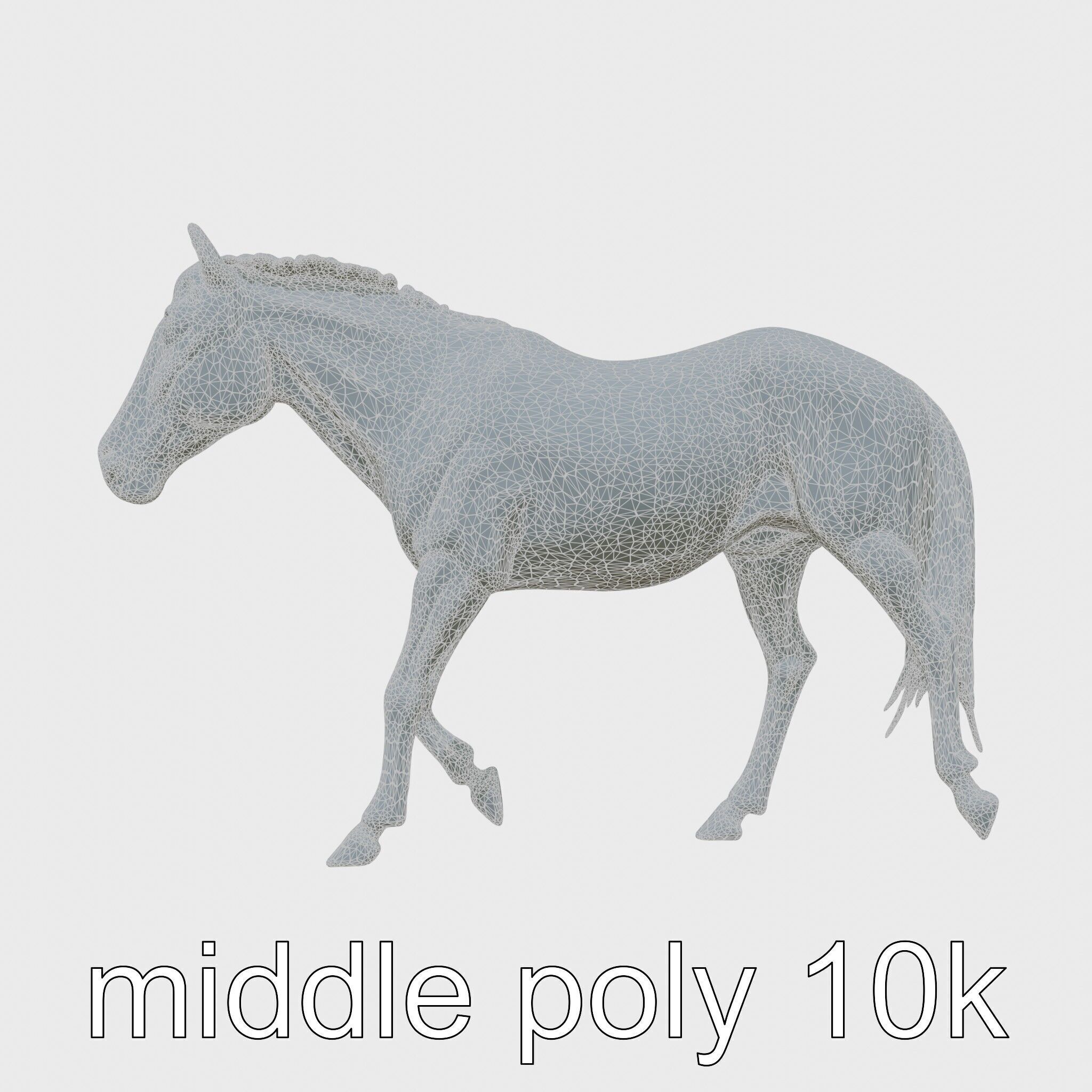 Chestnut Warmblood Horse with Energetic Performance Low-poly 3D model_20