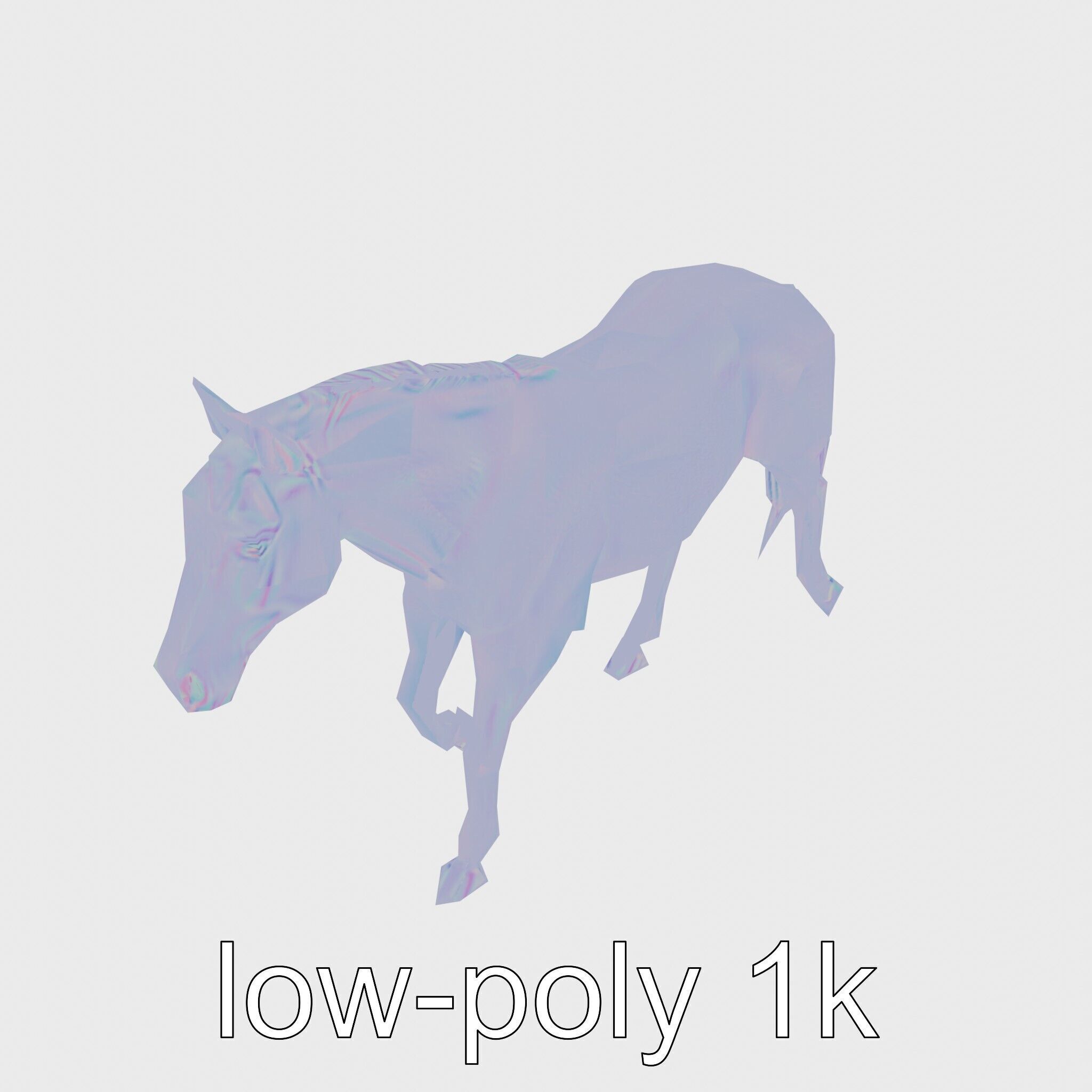 Chestnut Warmblood Horse with Energetic Performance Low-poly 3D model_14