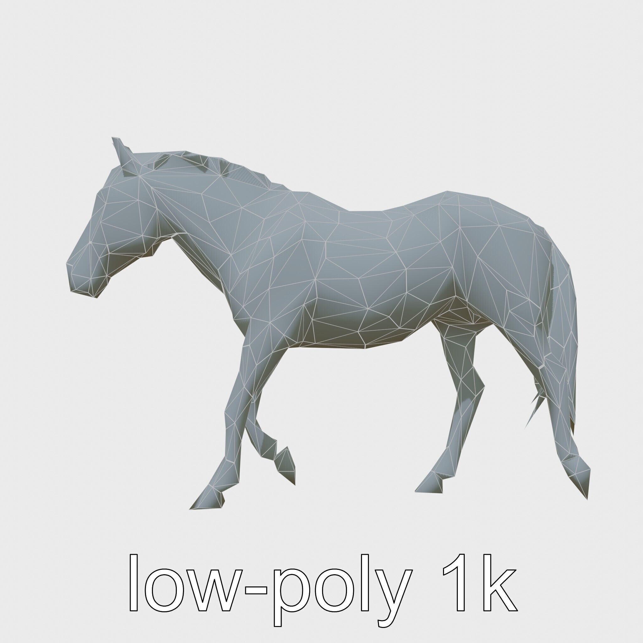 Chestnut Warmblood Horse with Energetic Performance Low-poly 3D model_30