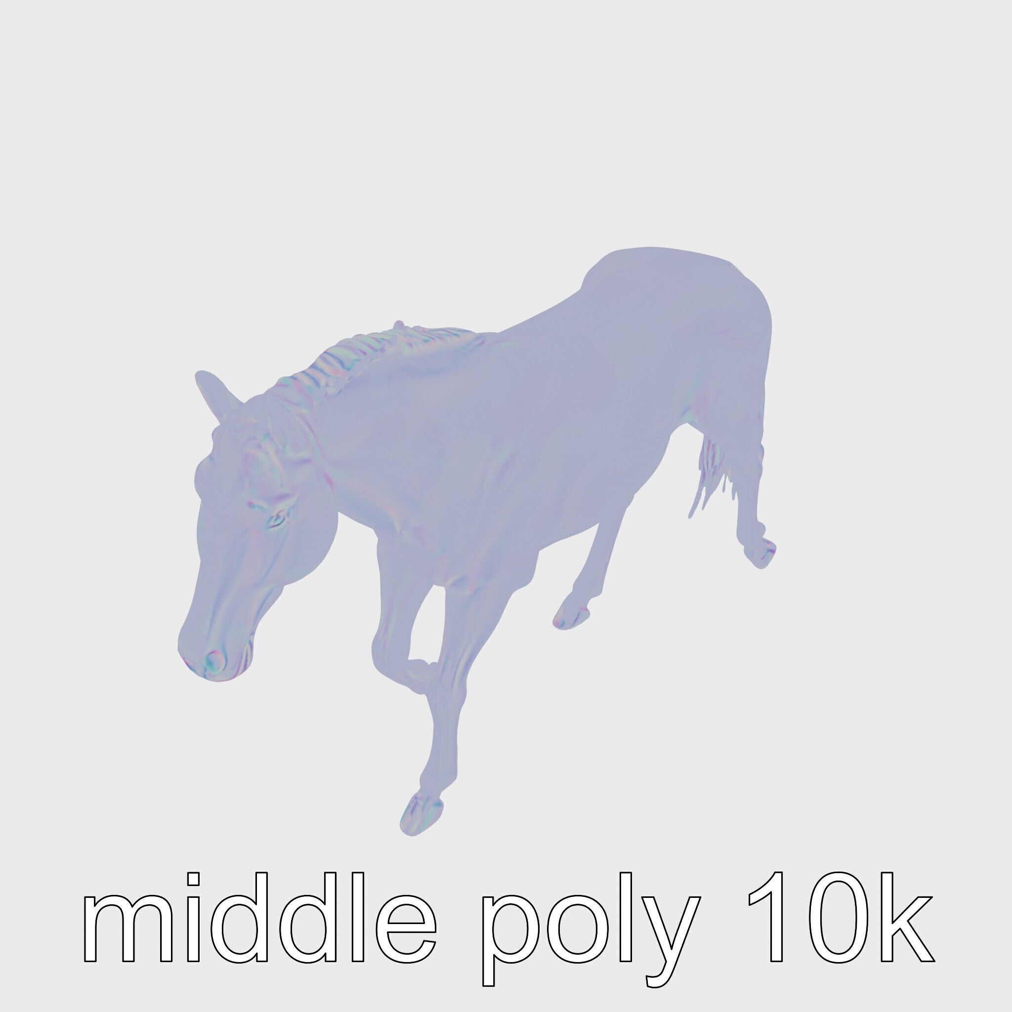 Chestnut Warmblood Horse with Energetic Performance Low-poly 3D model_16
