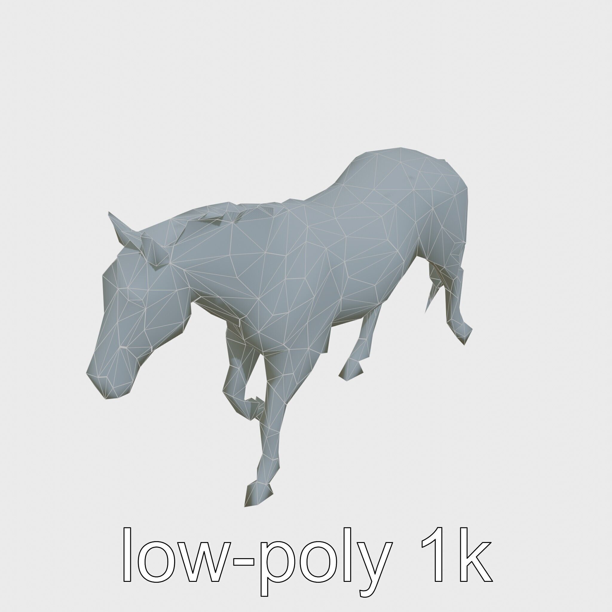 Chestnut Warmblood Horse with Energetic Performance Low-poly 3D model_10