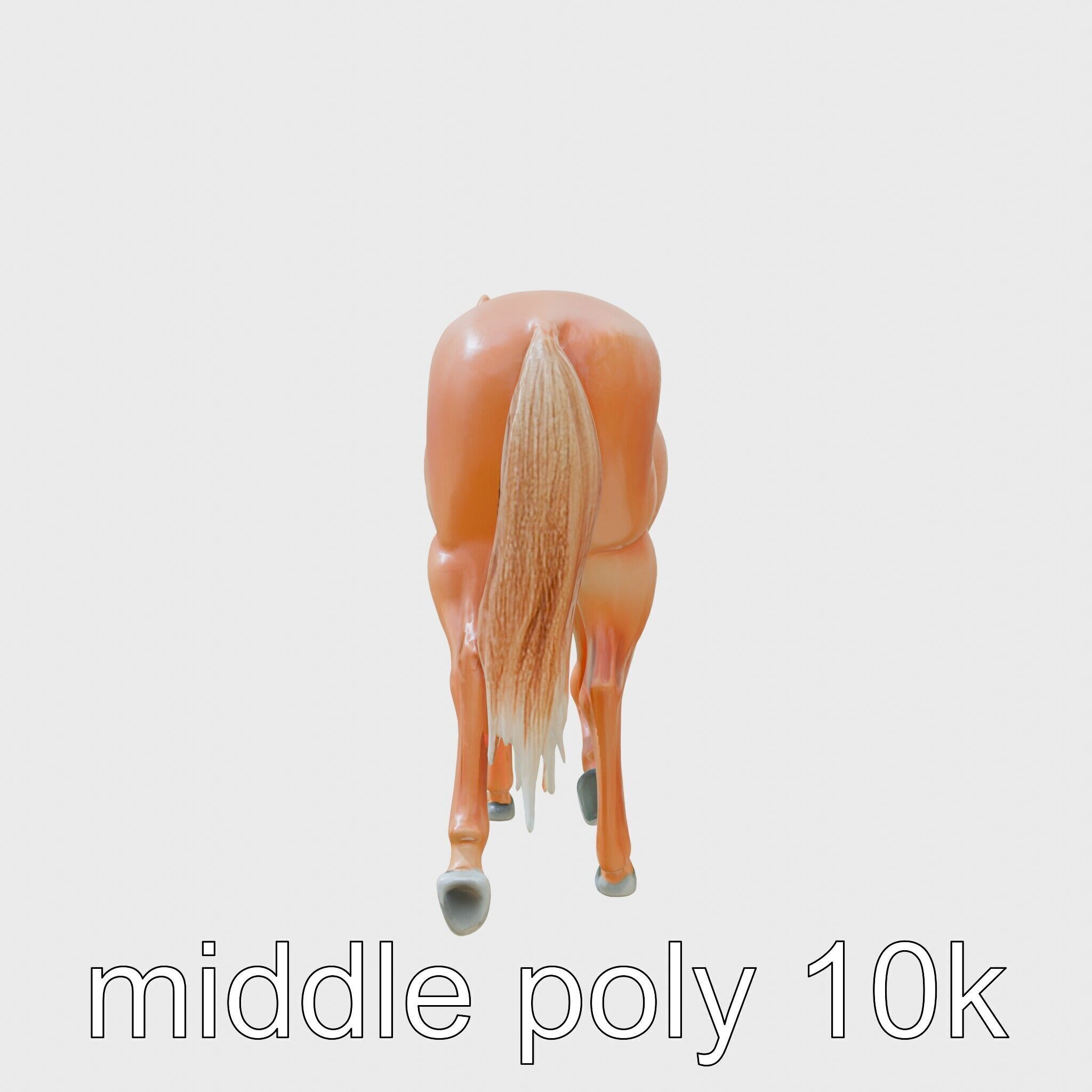 Chestnut Warmblood Horse with Energetic Performance Low-poly 3D model_2