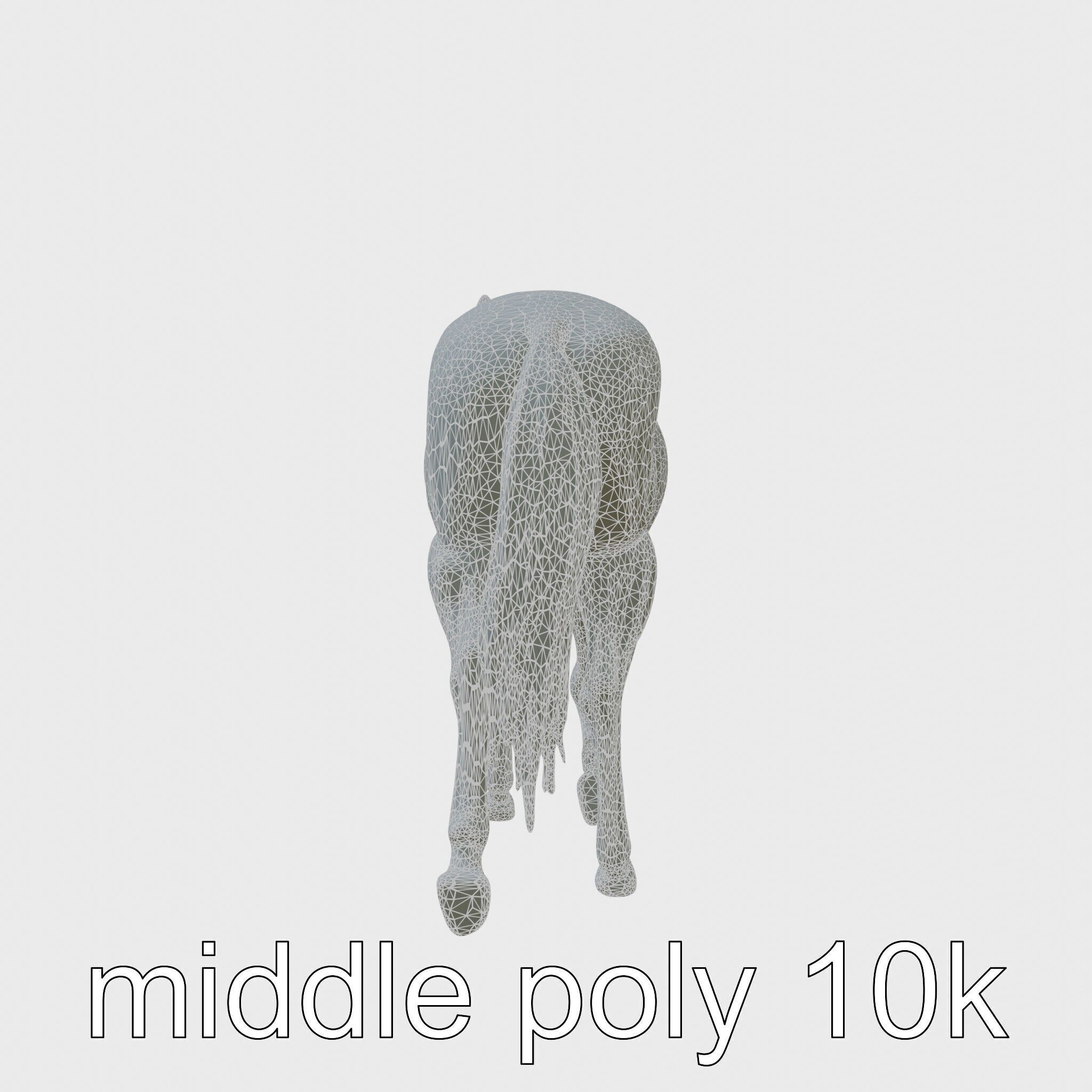 Chestnut Warmblood Horse with Energetic Performance Low-poly 3D model_5