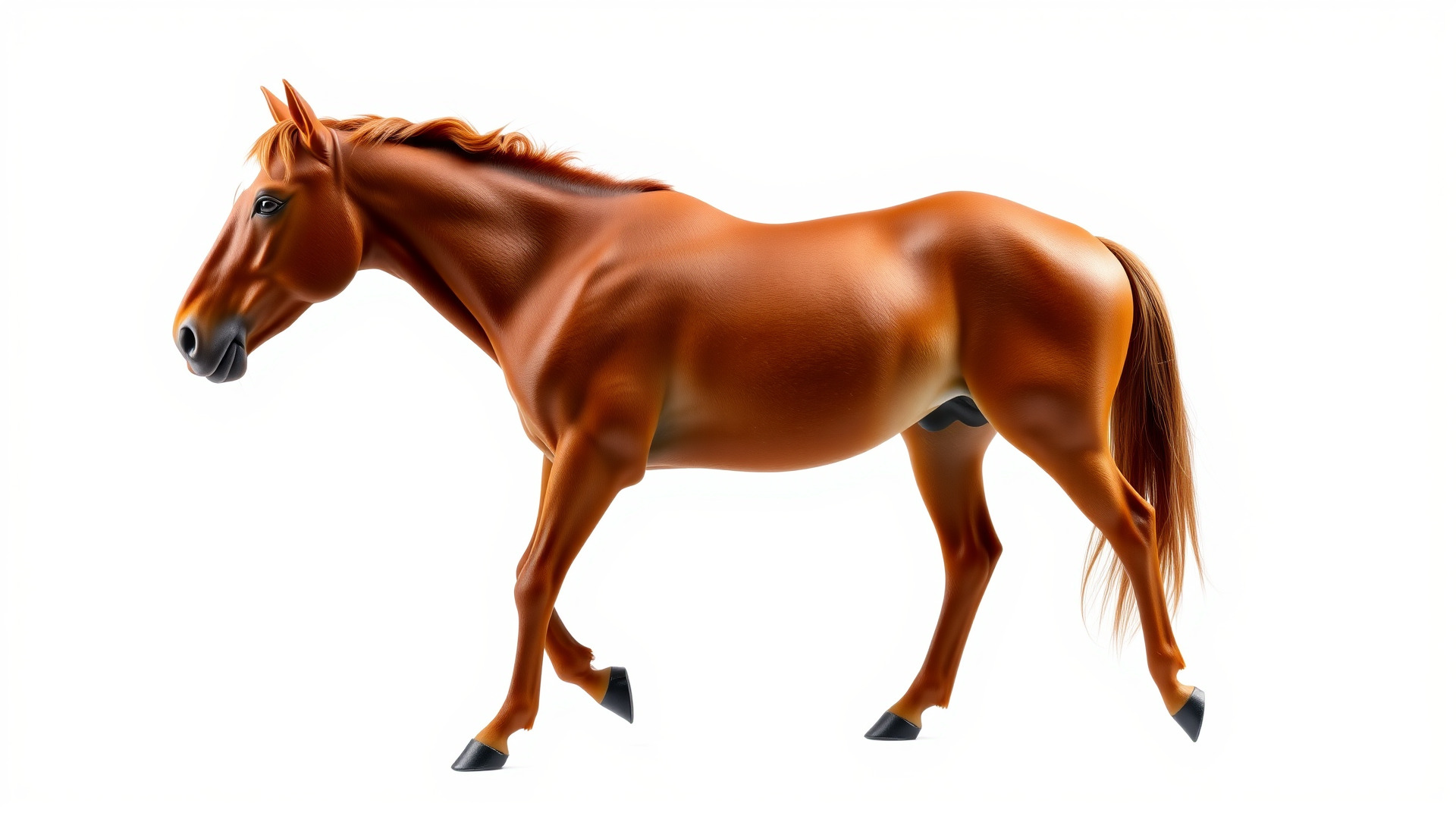 Chestnut Warmblood Horse with Energetic Performance Low-poly 3D model_3