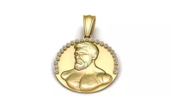 BODY BUILDER MEN COIN PENDANT 3D PRINTABLE MODEL