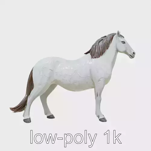 Morgan Horse Sculpture with Intricate Engraved Design