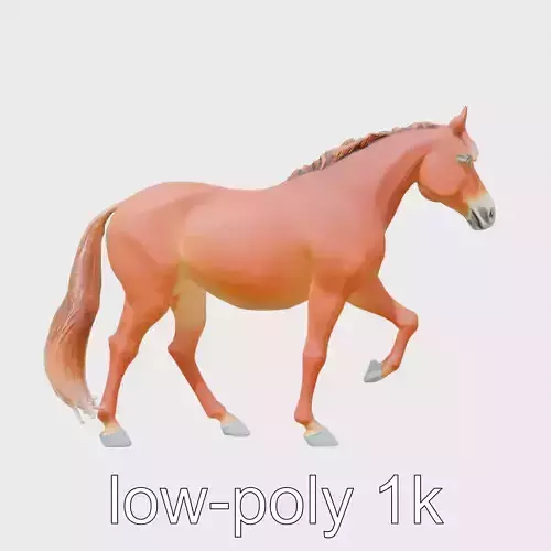 Chestnut Morgan Horse 3D Model with Rich Color Low-poly 3D model