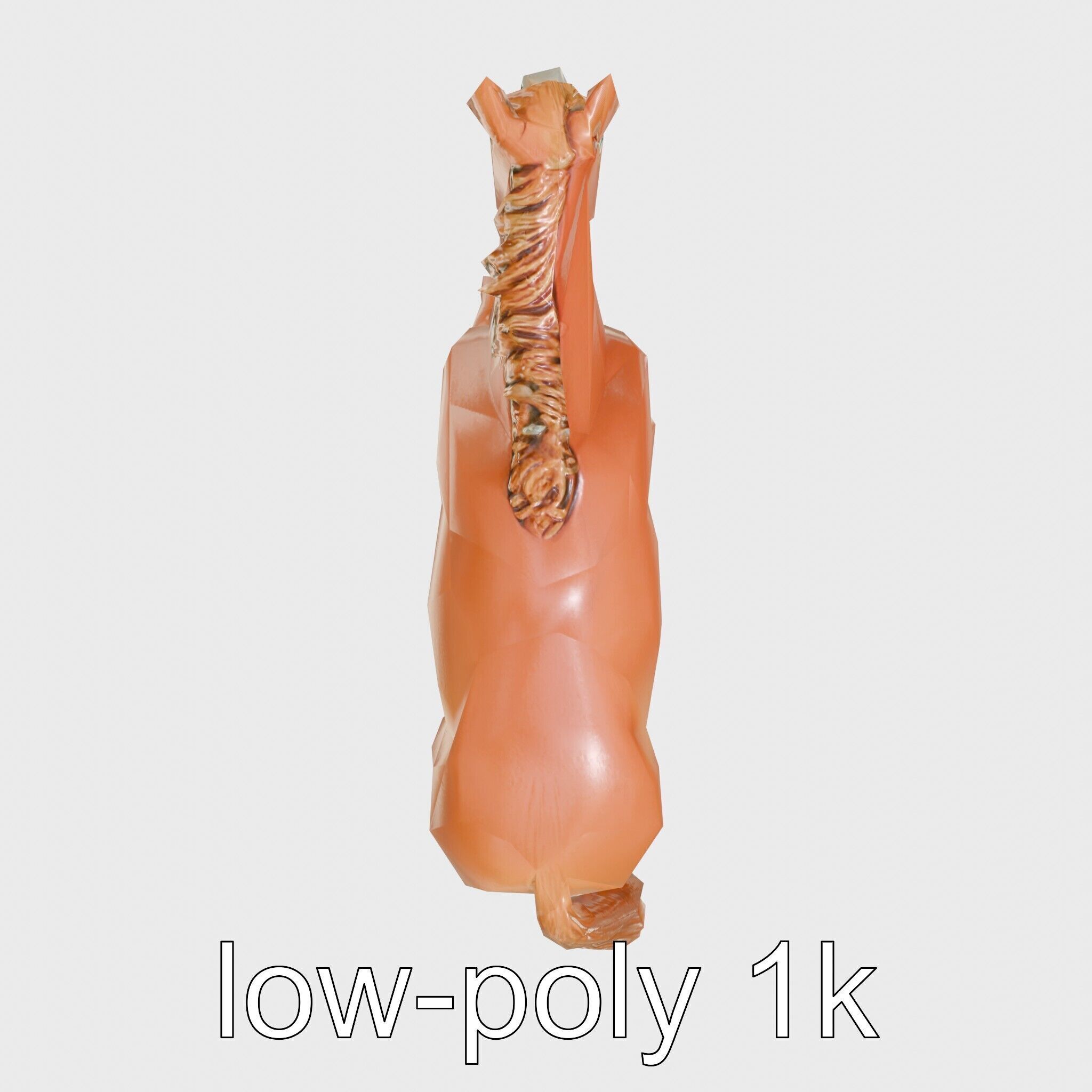 Chestnut Morgan Horse 3D Model with Rich Color Low-poly 3D model_10