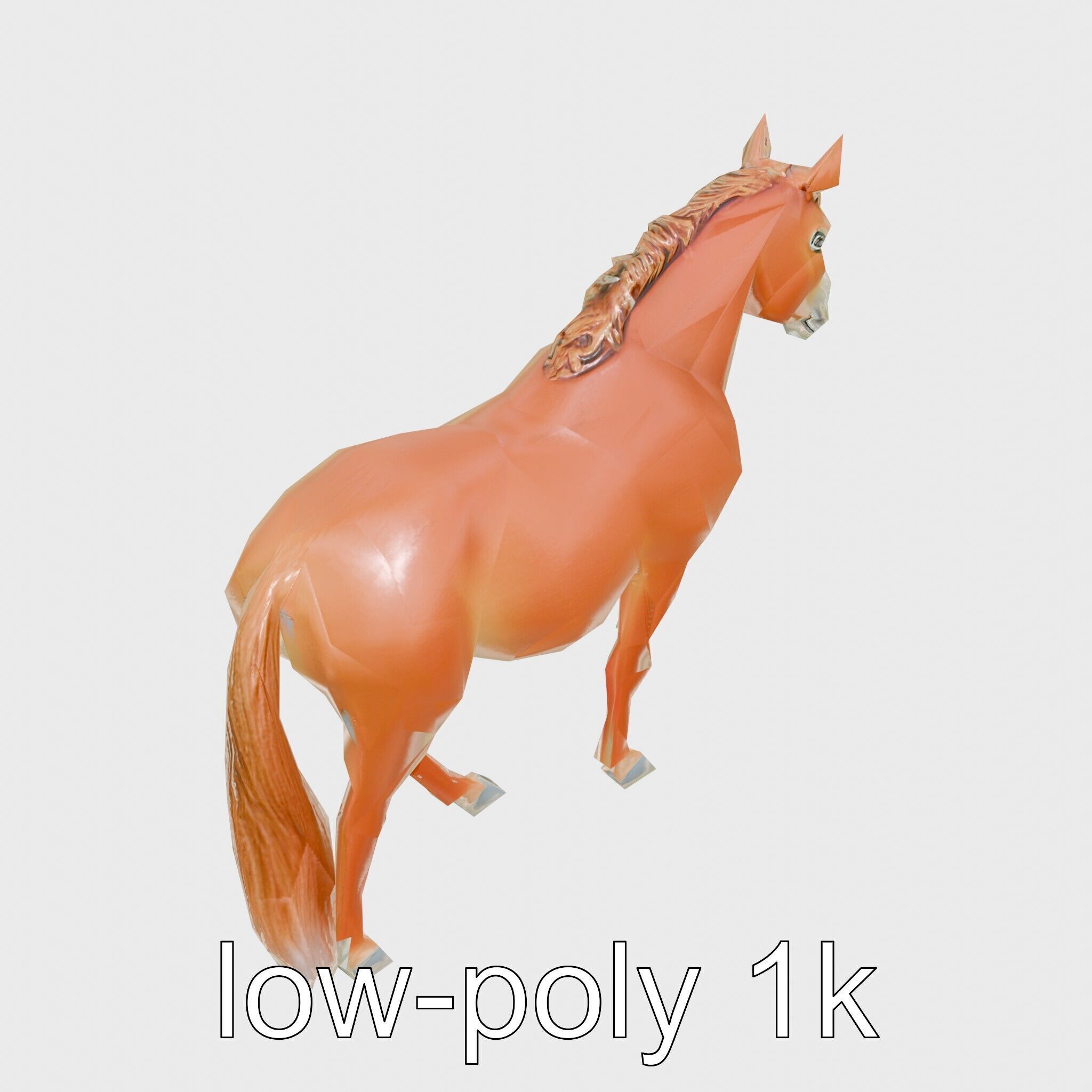 Chestnut Morgan Horse 3D Model with Rich Color Low-poly 3D model_21