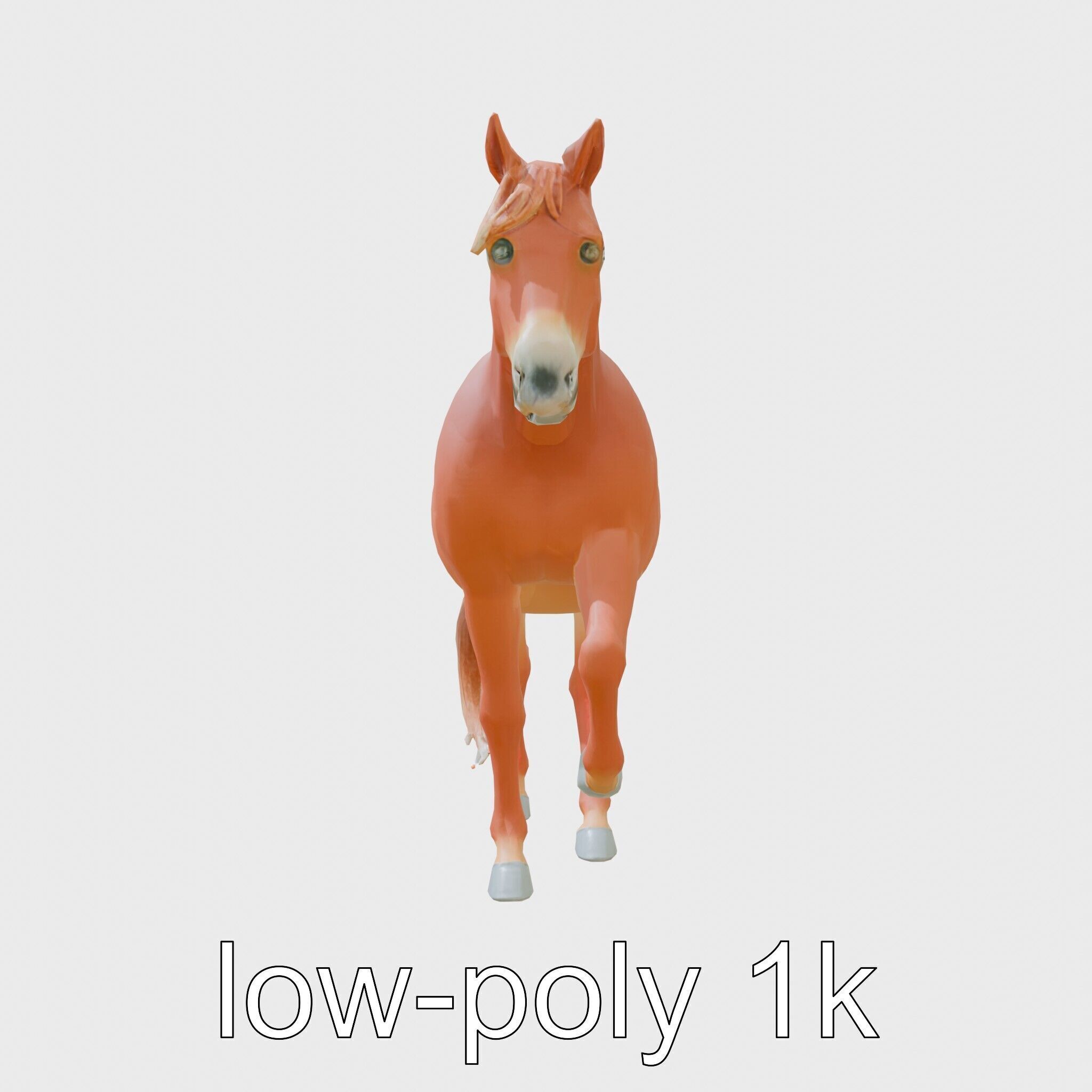 Chestnut Morgan Horse 3D Model with Rich Color Low-poly 3D model_13