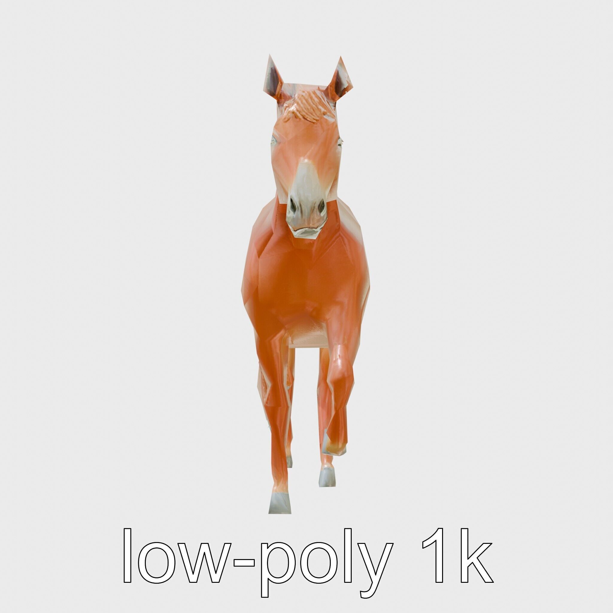Chestnut Morgan Horse 3D Model with Rich Color Low-poly 3D model_14