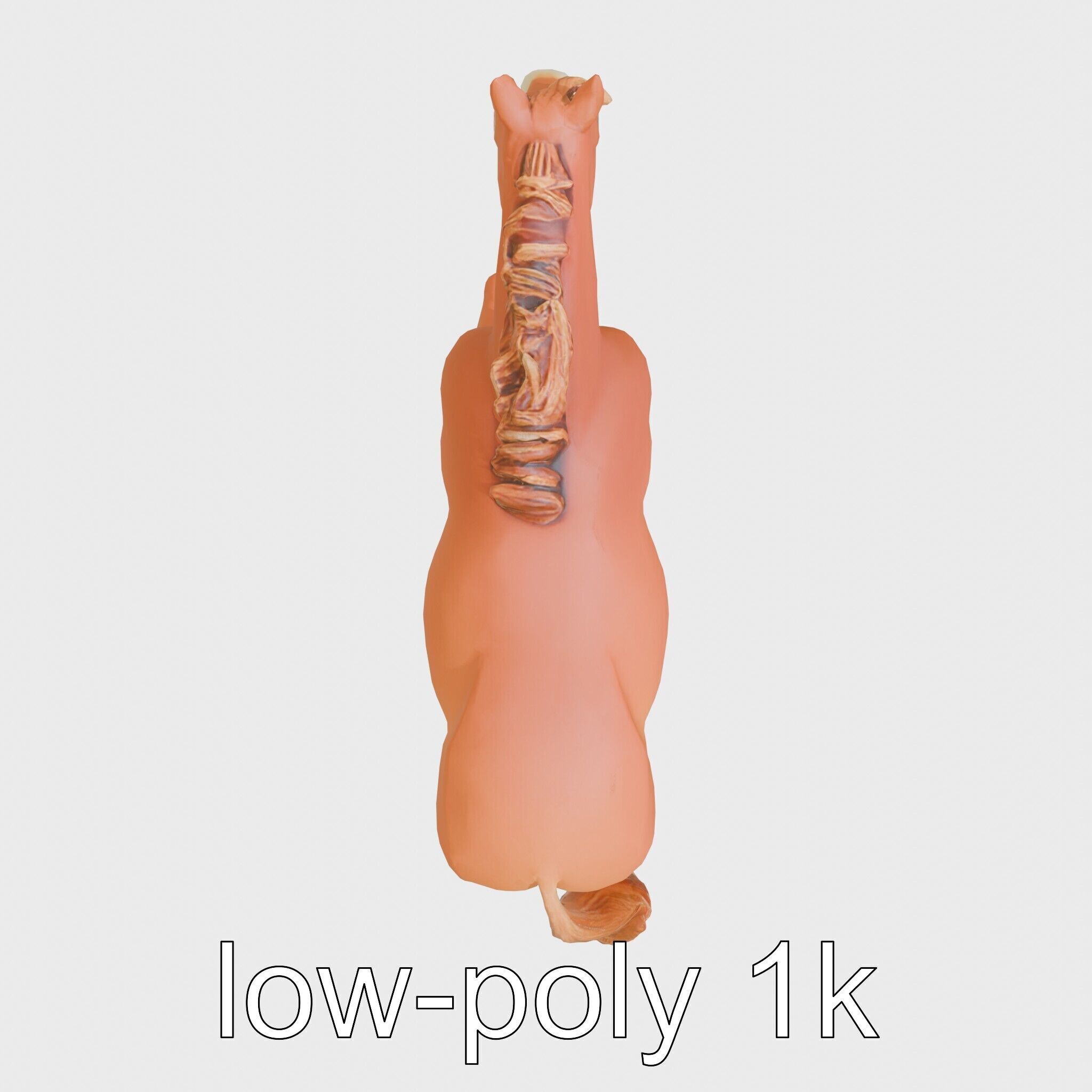 Chestnut Morgan Horse 3D Model with Rich Color Low-poly 3D model_9