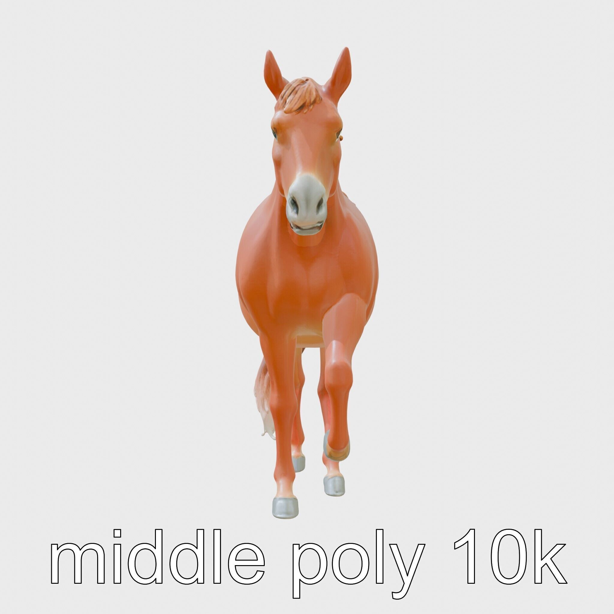 Chestnut Morgan Horse 3D Model with Rich Color Low-poly 3D model_2