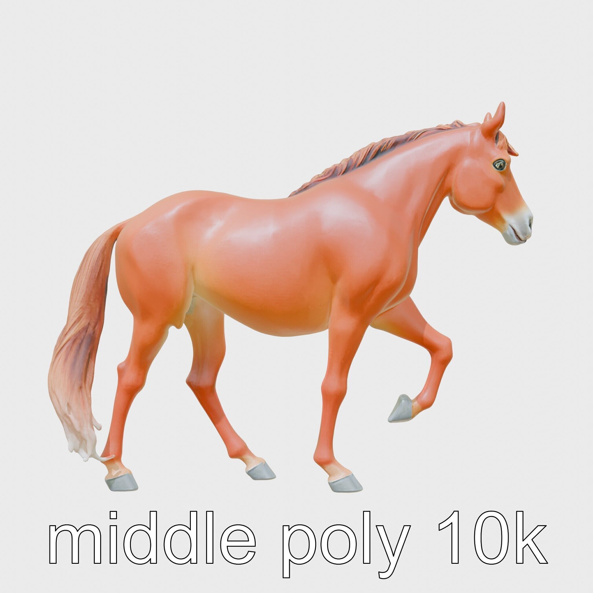 Chestnut Morgan Horse 3D Model with Rich Color Low-poly 3D model_24