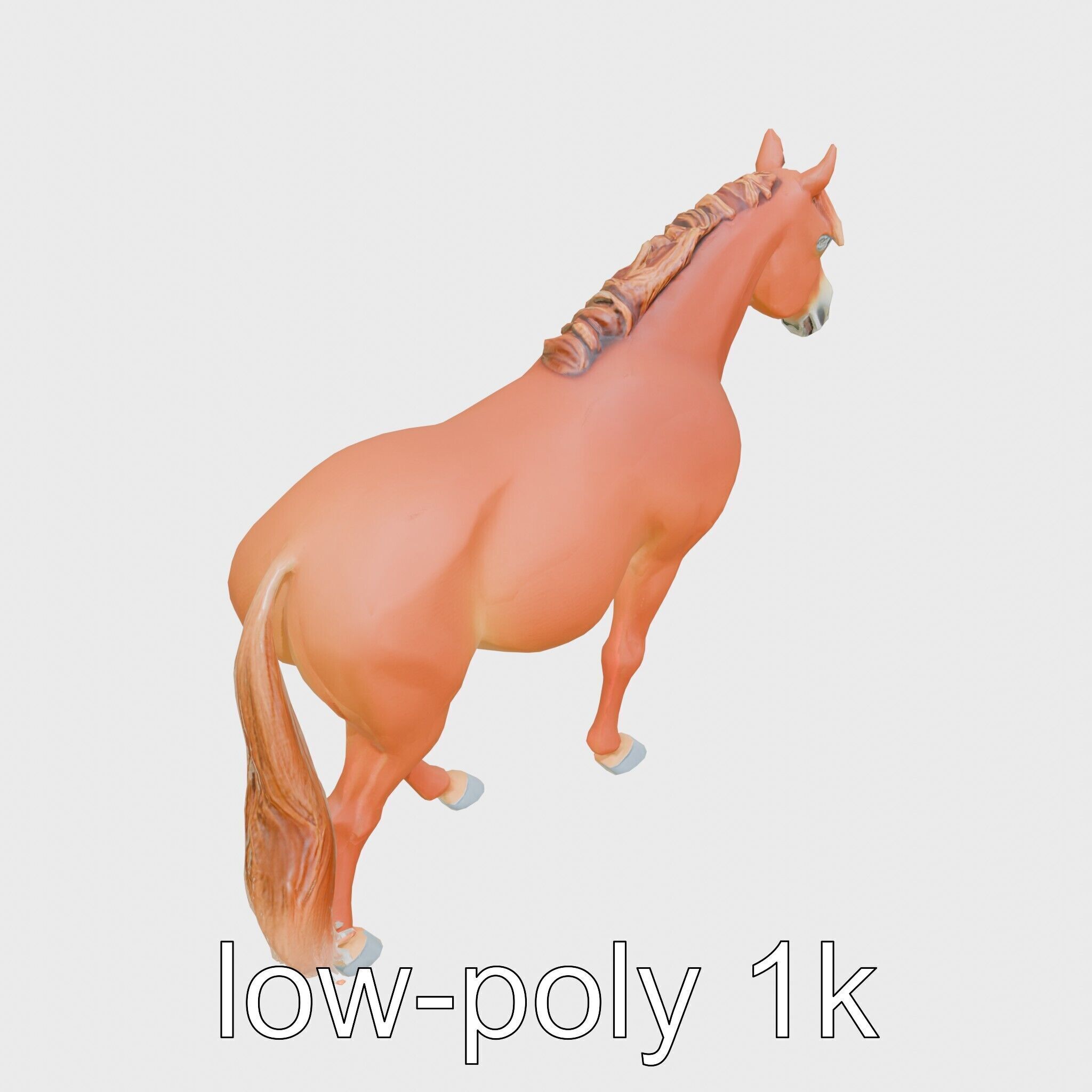 Chestnut Morgan Horse 3D Model with Rich Color Low-poly 3D model_23