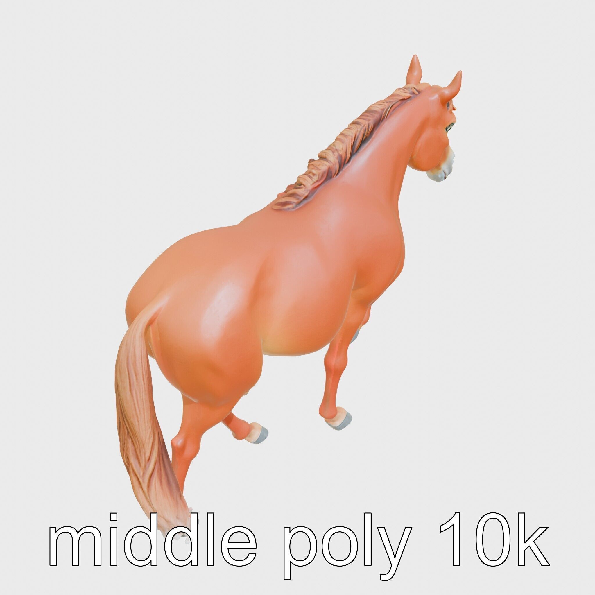 Chestnut Morgan Horse 3D Model with Rich Color Low-poly 3D model_8