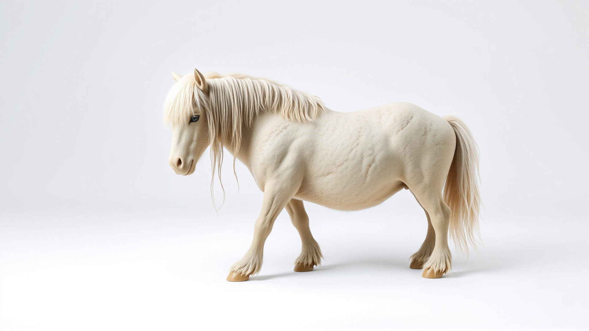 Friesian Horse with Flowing Mane and Feathered Legs Low-poly 3D model_3