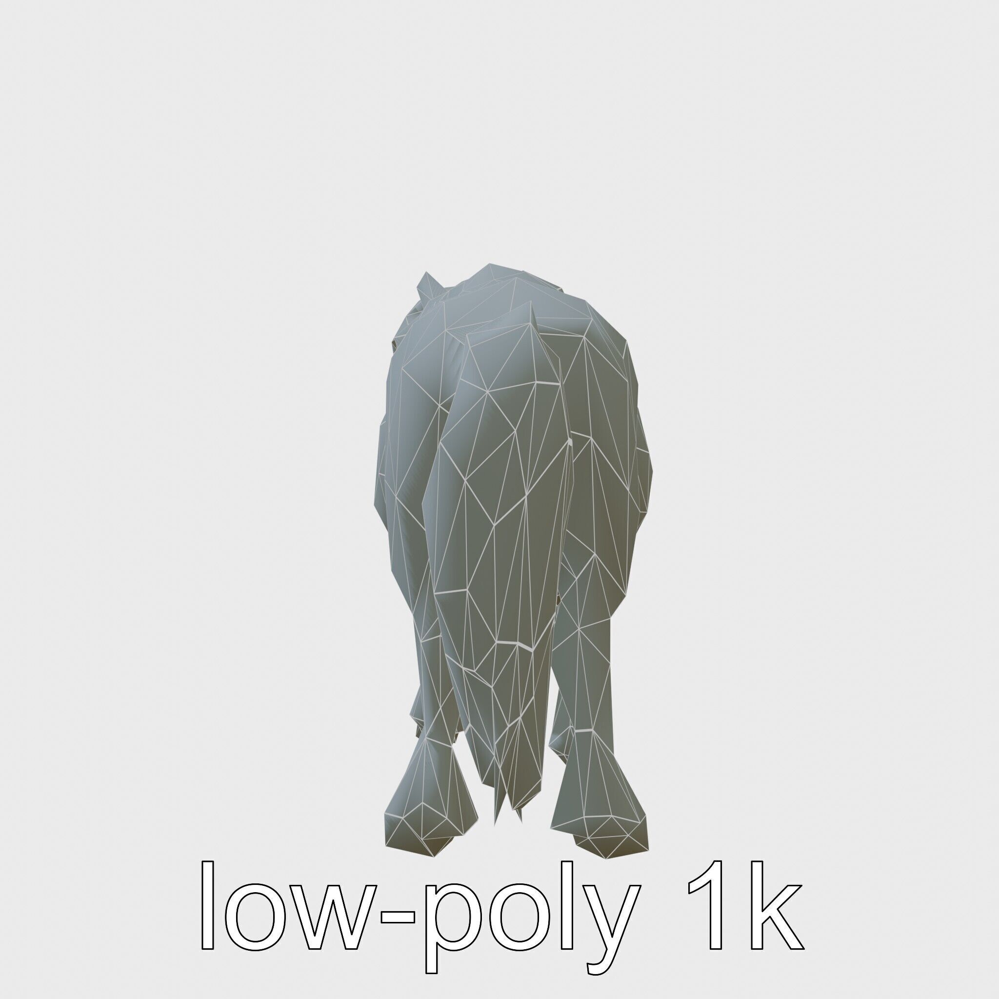 Friesian Horse with Flowing Mane and Feathered Legs Low-poly 3D model_27
