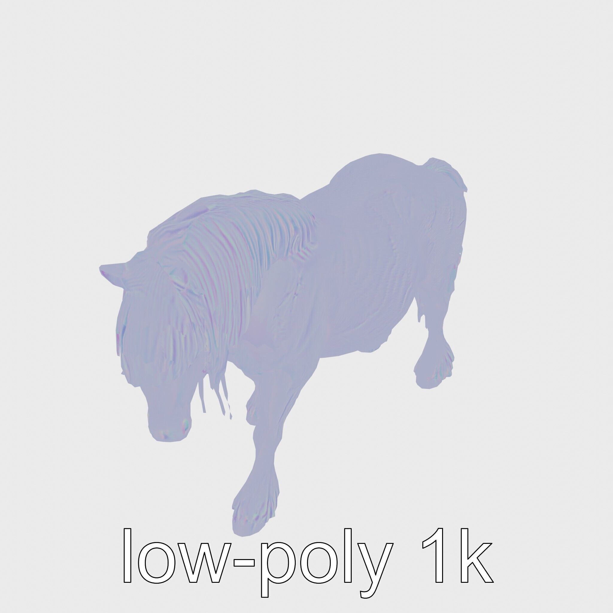 Friesian Horse with Flowing Mane and Feathered Legs Low-poly 3D model_14