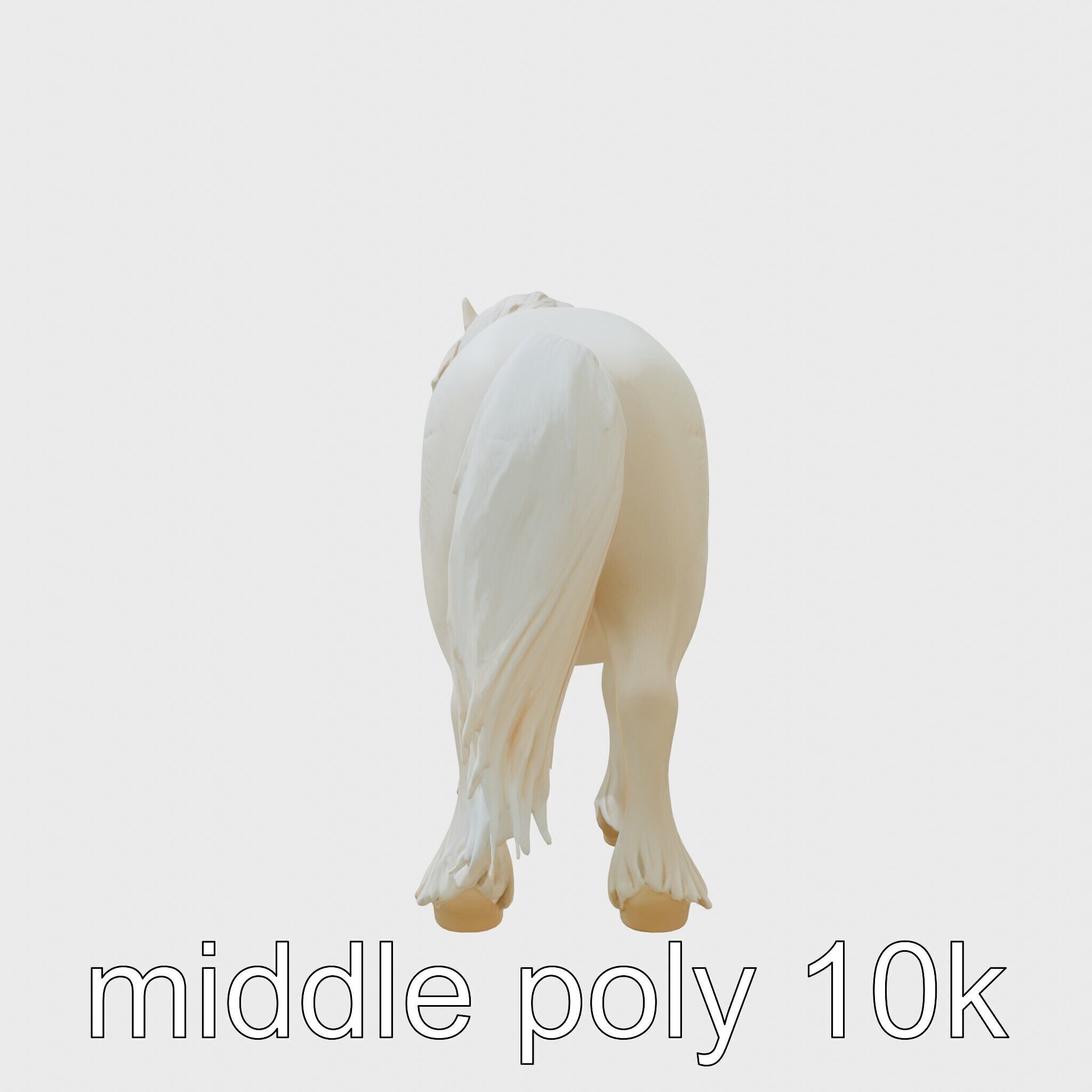 Friesian Horse with Flowing Mane and Feathered Legs Low-poly 3D model_11