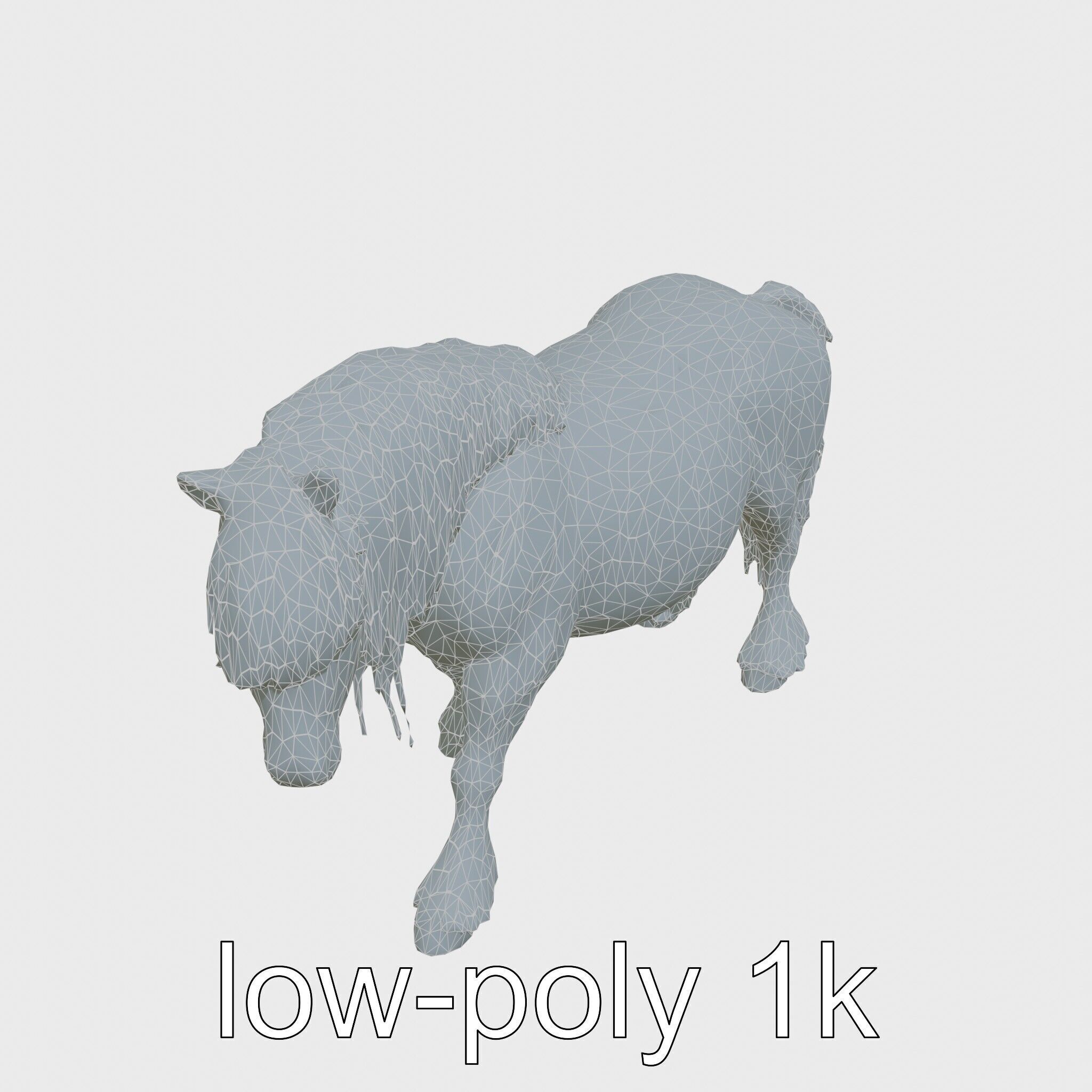 Friesian Horse with Flowing Mane and Feathered Legs Low-poly 3D model_26