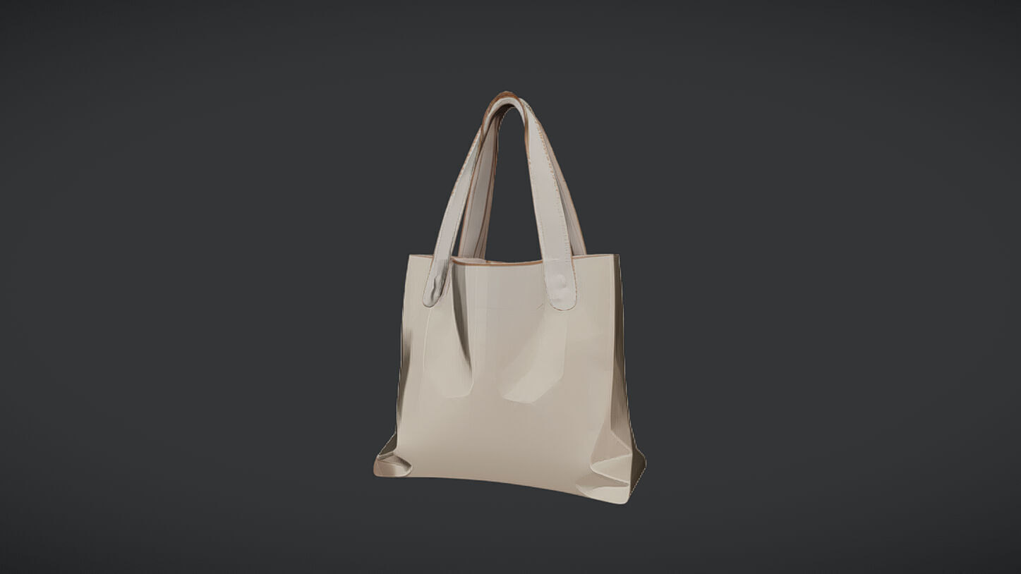 canvas tote bag 3D model_2