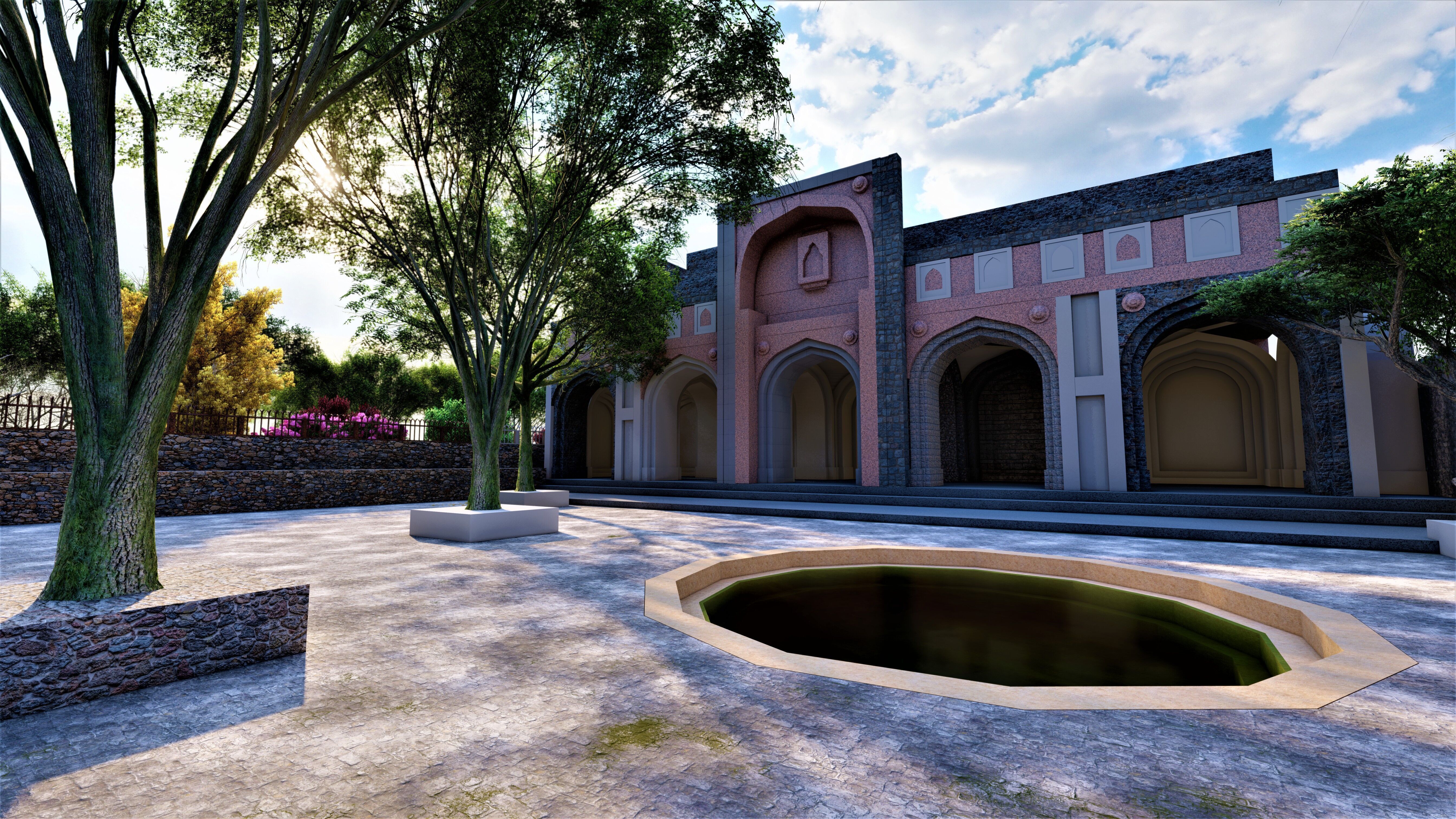 Jamali Kamali Mosque Low-poly 3D model_4